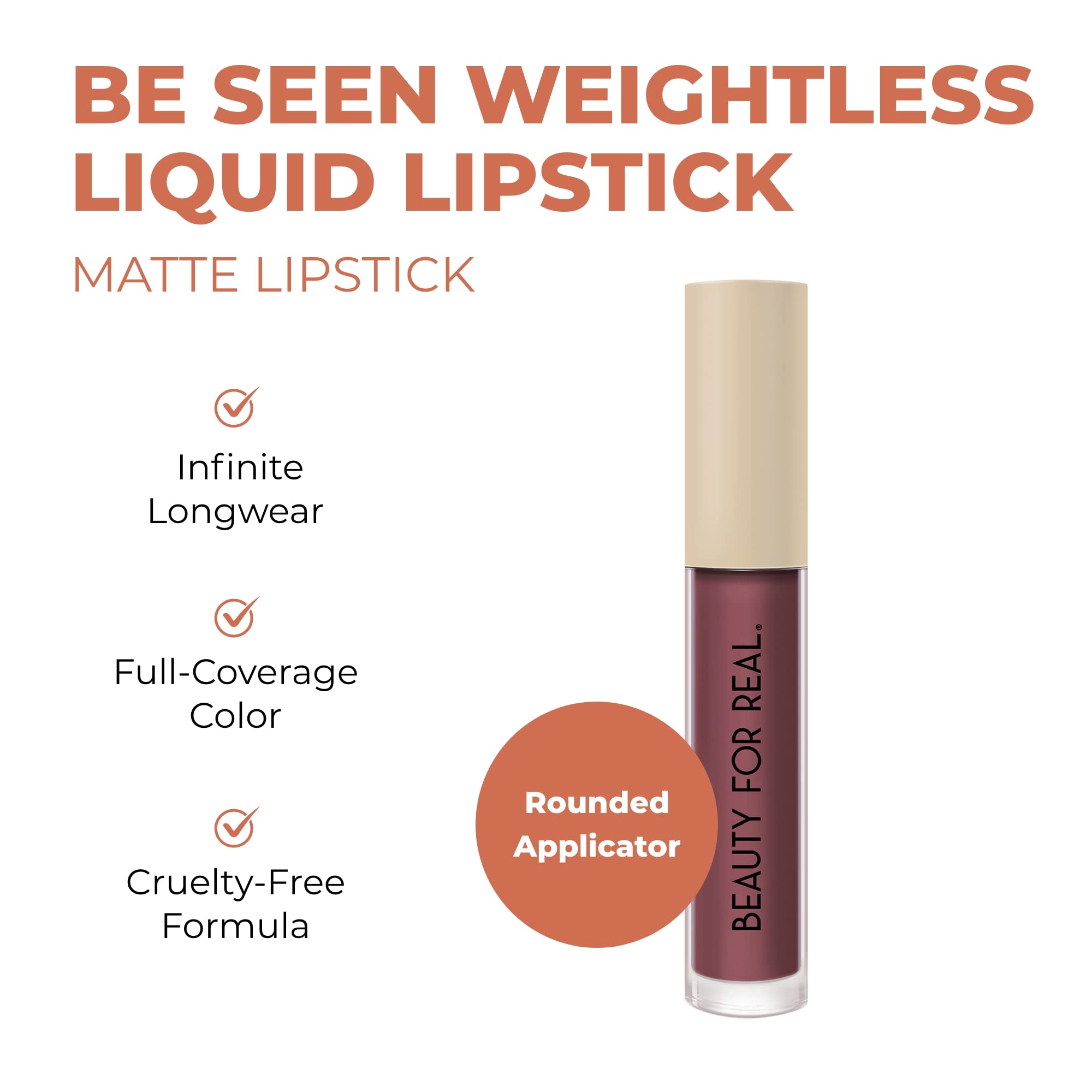 Beauty For Real Be Seen Chestnut Rose swatches reveal rich matte color.