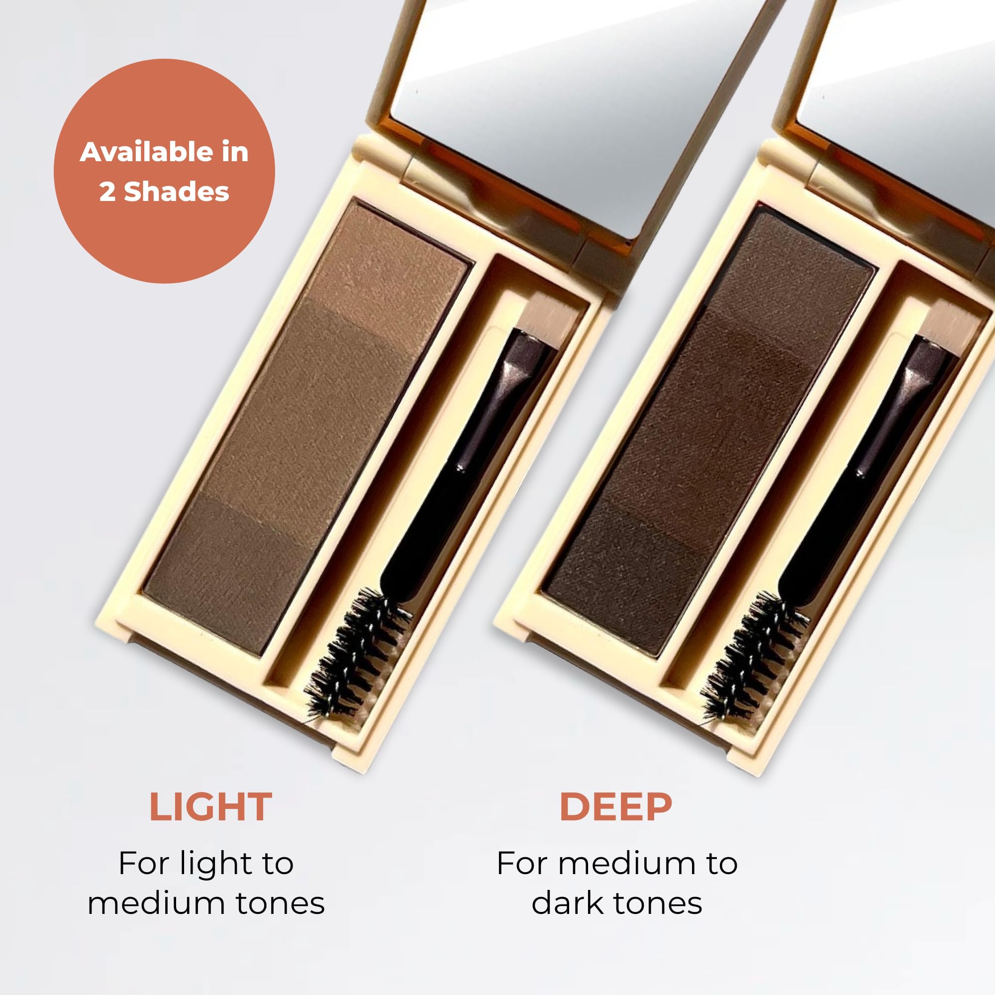 Three-shade Beauty For Real Brow Max Ombre Brow Powder palette for seamless blending.