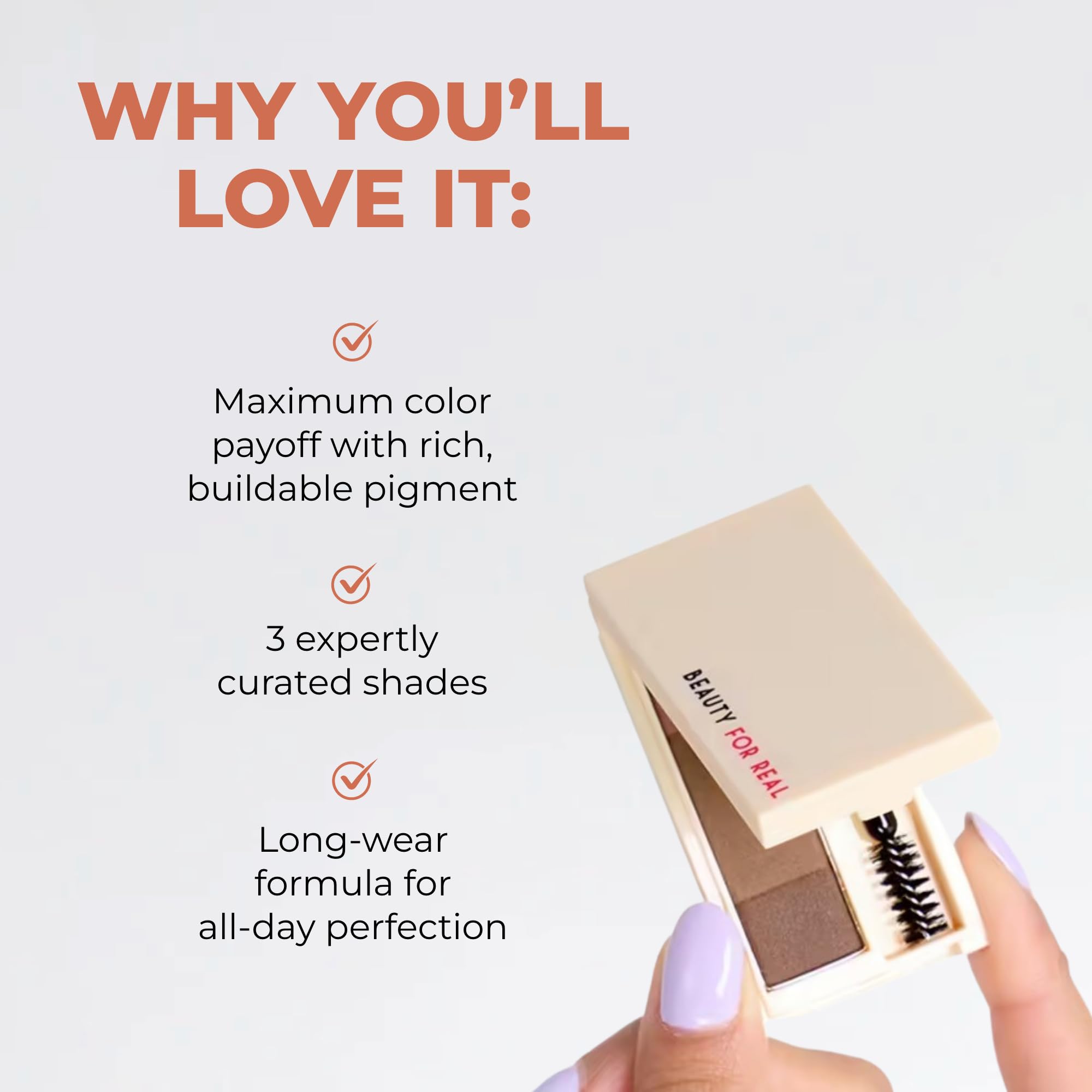 Beauty For Real Brow Max Deep shade swatches show bold depth