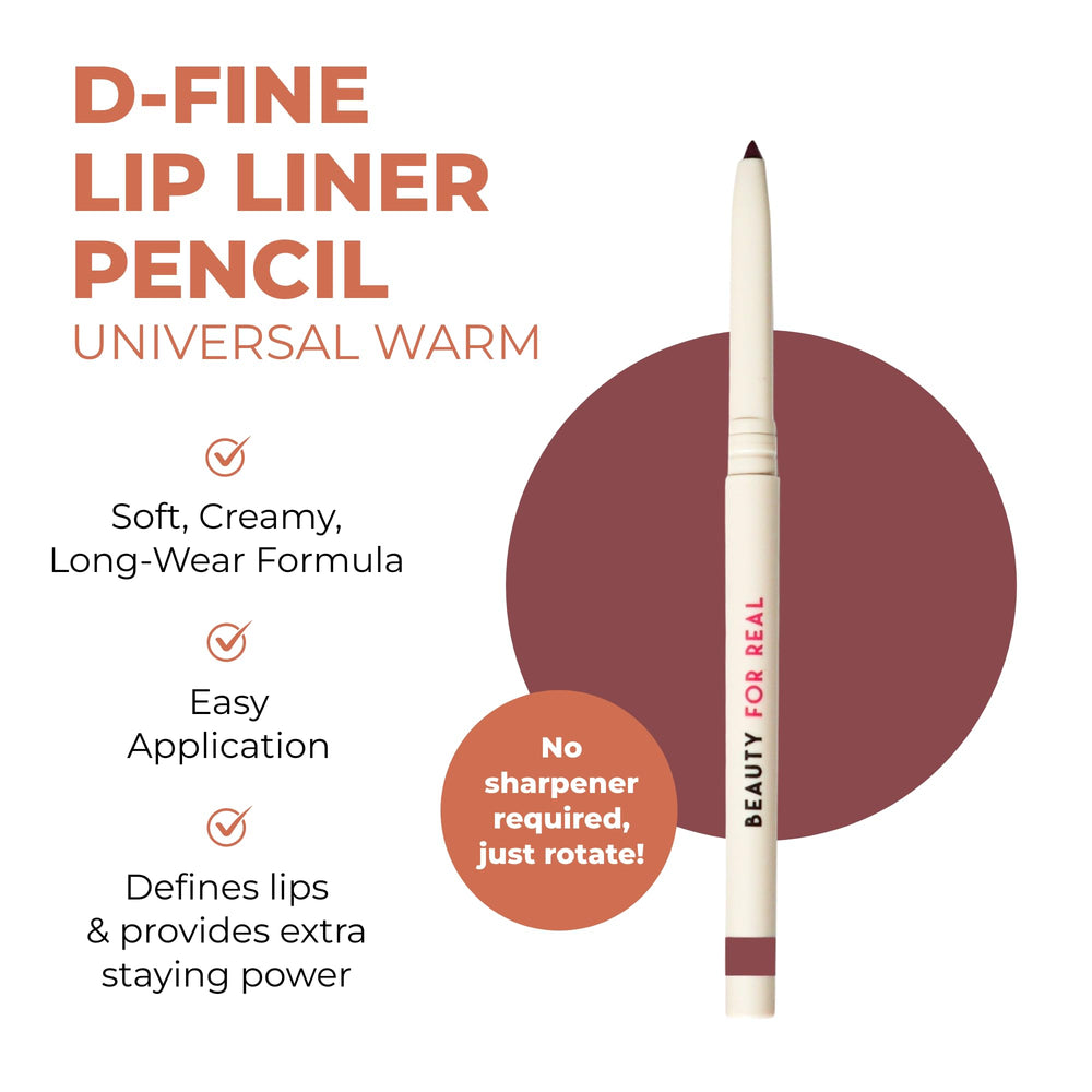 Beauty For Real D-Fine Lip Pencil lip outline for natural contour and smooth application.