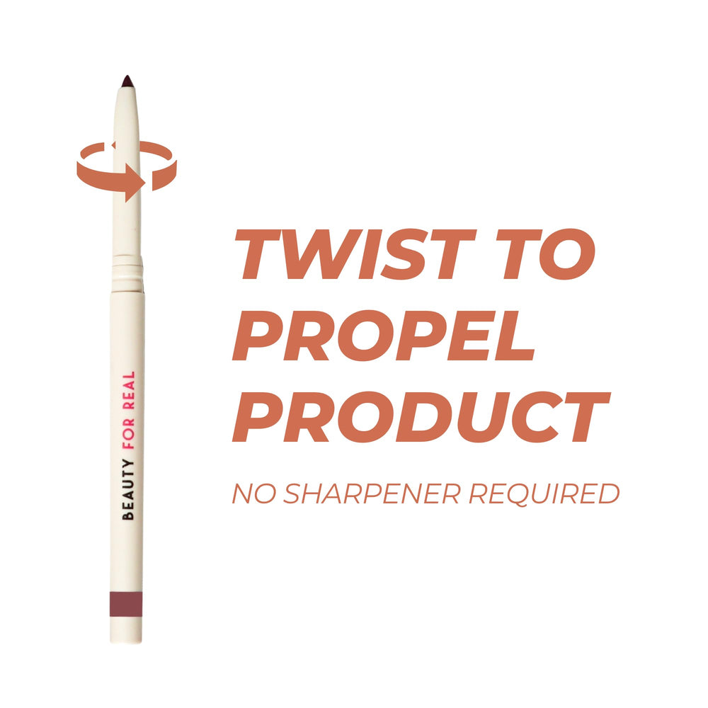 Beauty For Real D-Fine Lip Pencil rotate to reveal more product with no sharpener.