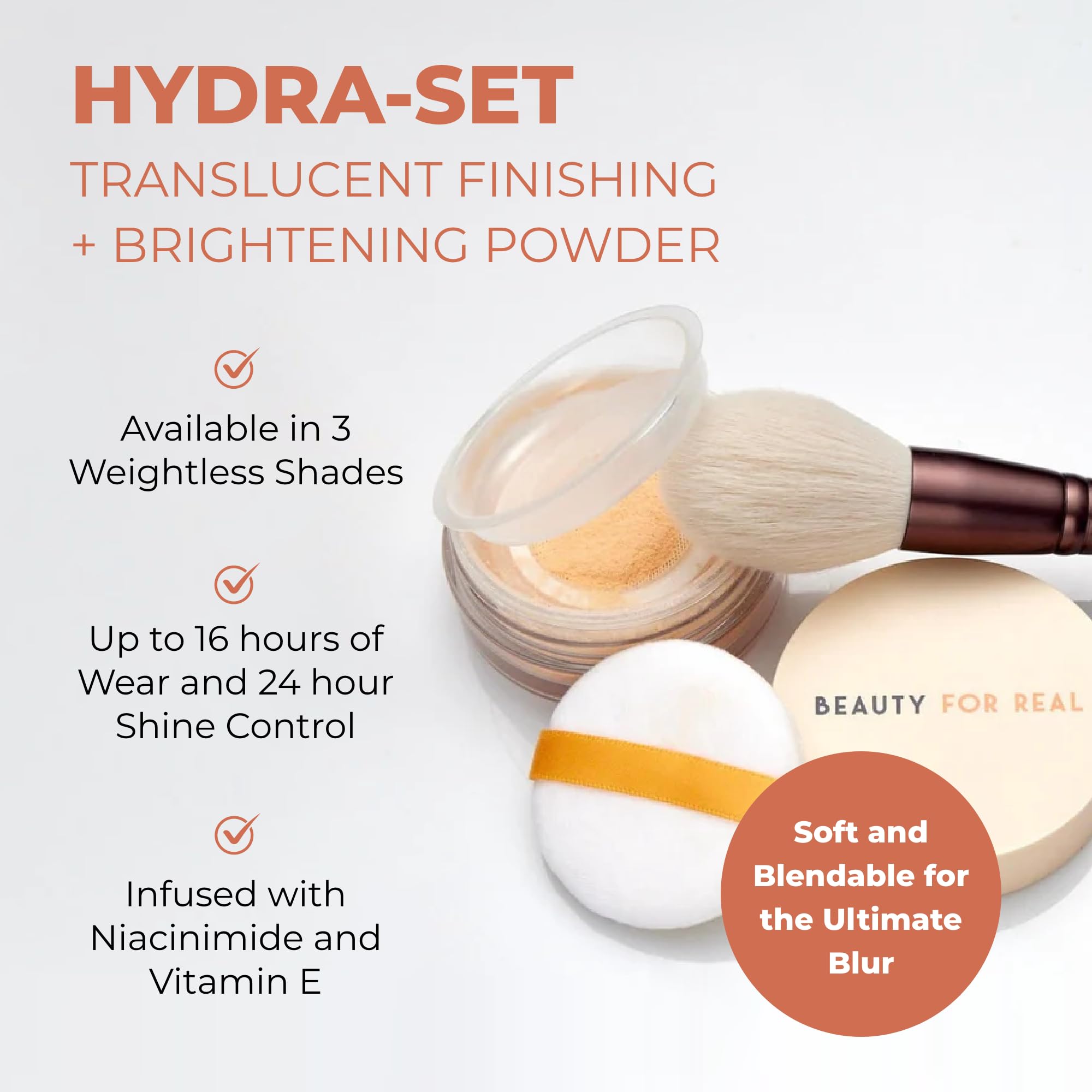Hydra-Set powder texture close-up highlighting ultra-soft blur particles