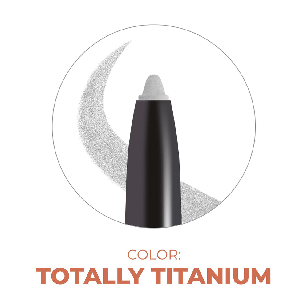Beauty For Real I-Line 24-7 eyeliner swatch showing metallic silver shade.