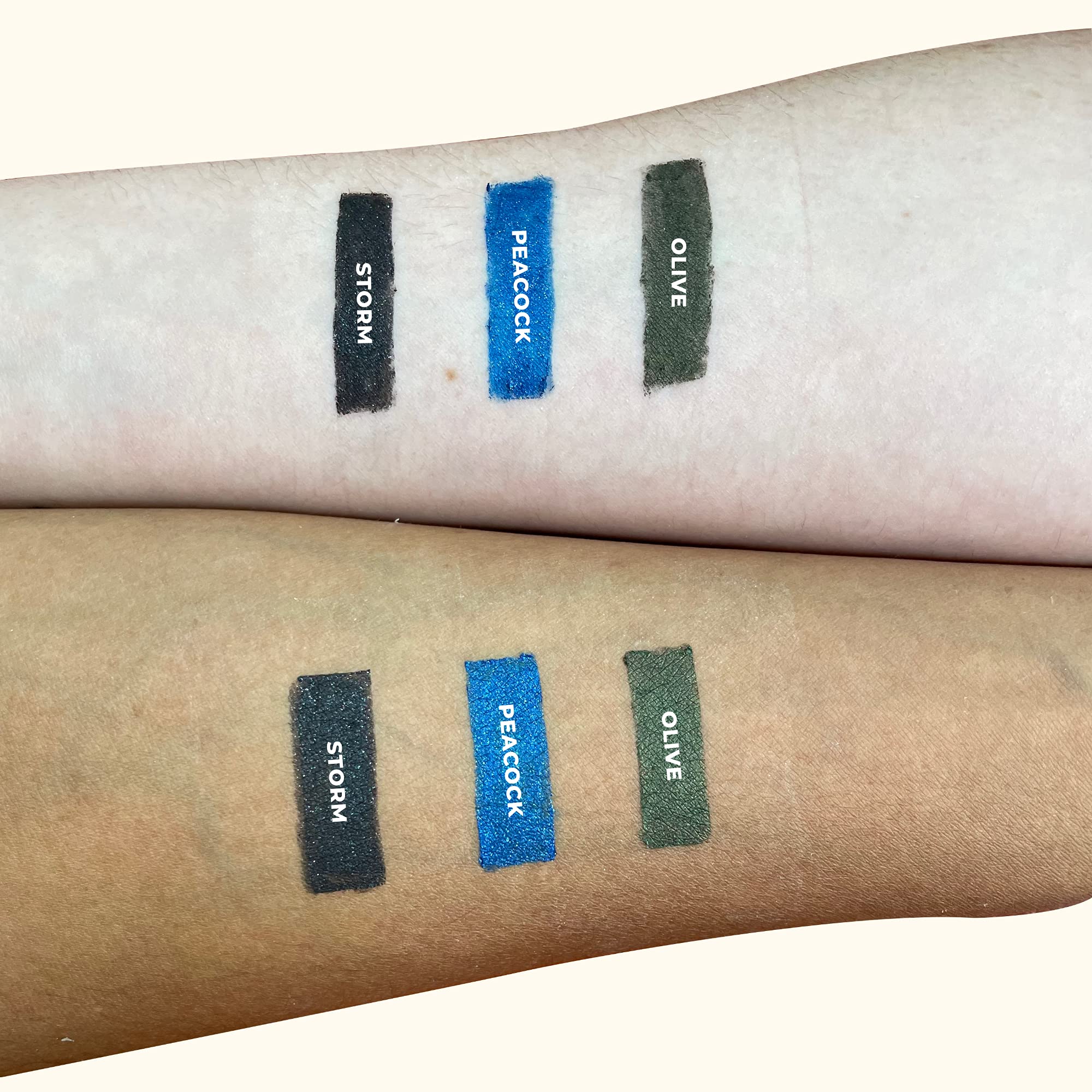 Beauty For Real I-Line 24-7 Eyeliner Peacock packaging with no-sharpener feature.