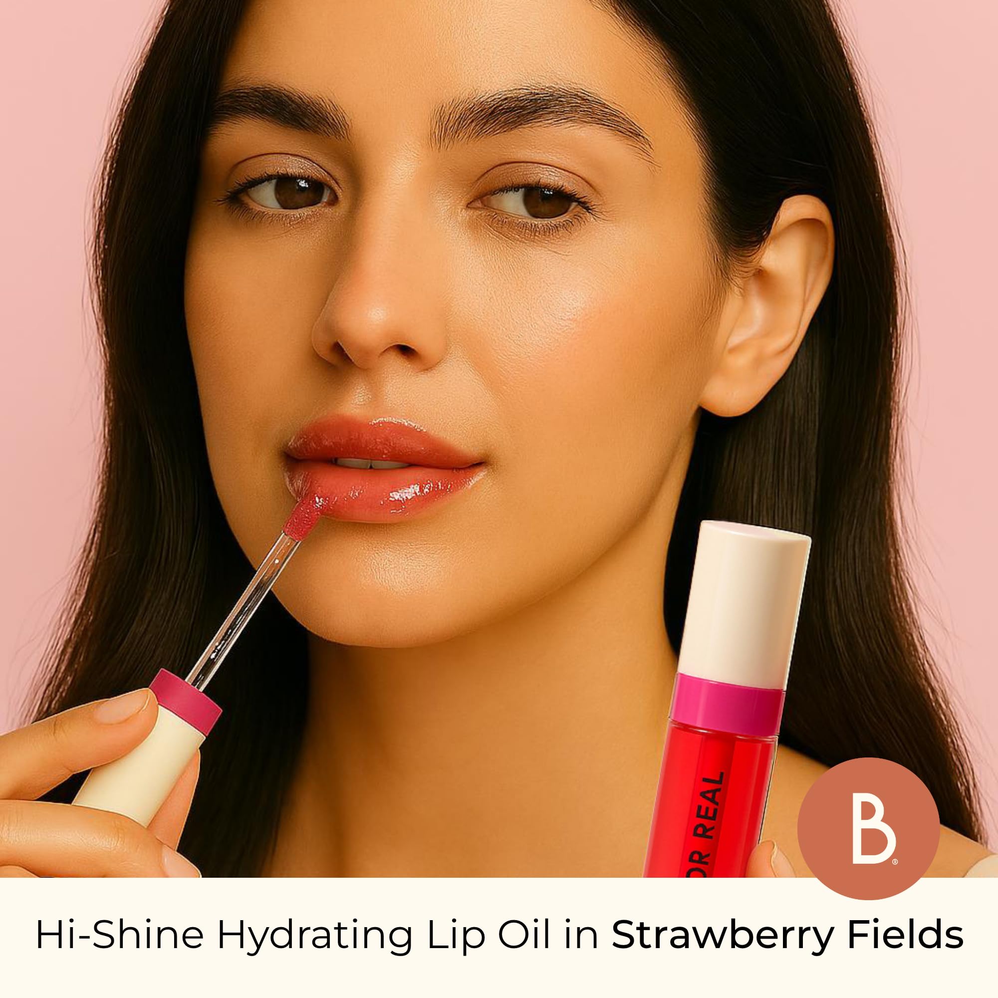 Vegan cruelty-free badge beside Beauty For Real Lip Revival packaging.