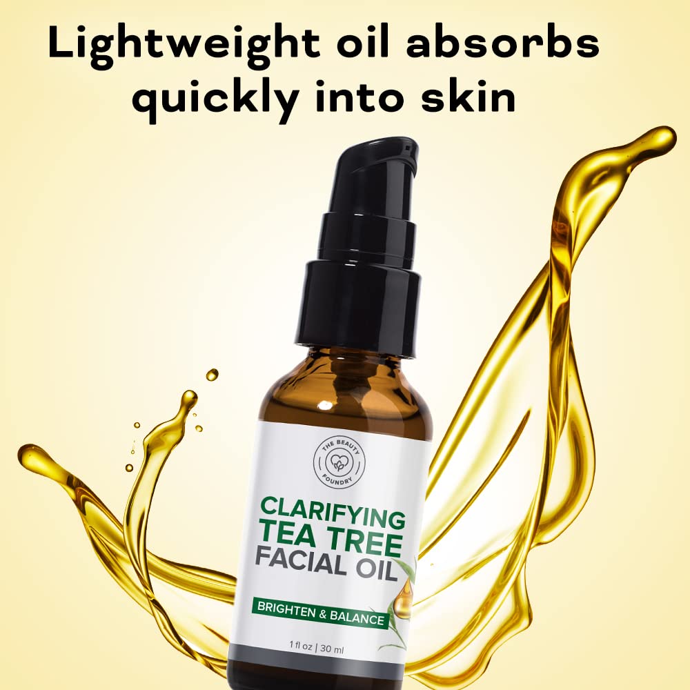 Packaging box of Beauty Foundry Clarifying Tea Tree Oil showcases premium, clean formula.