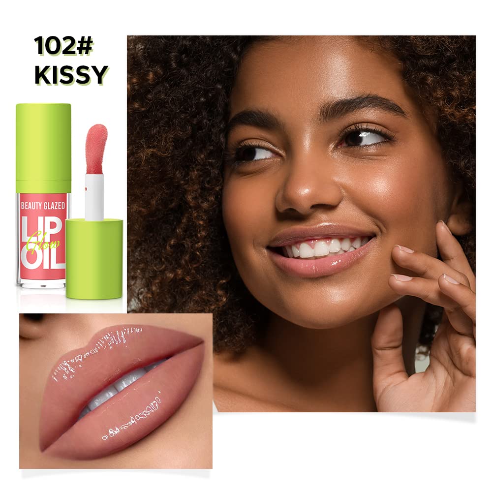 Beauty Glazed lip oil hydrates lips with rich formula for soft lips.