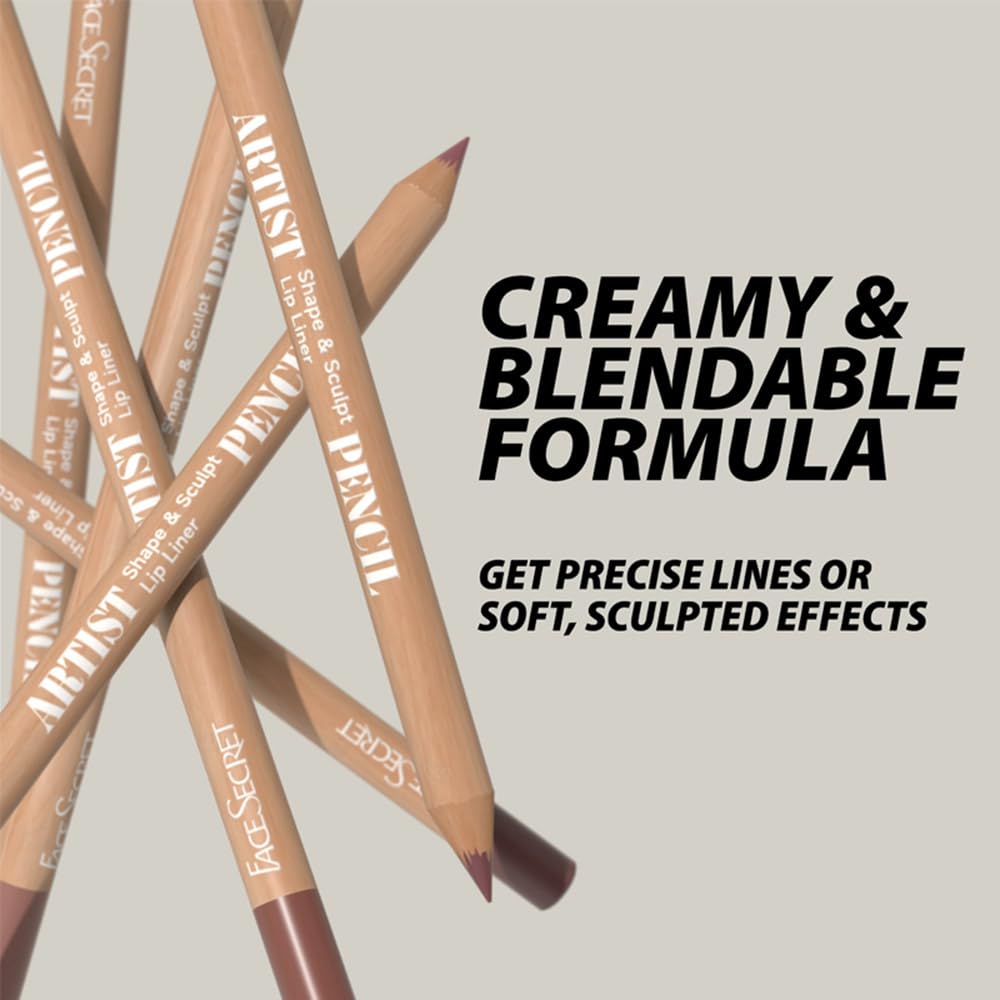 Beauty Glazed nude-brown lip liner set neatly arranged for on-the-go defining.