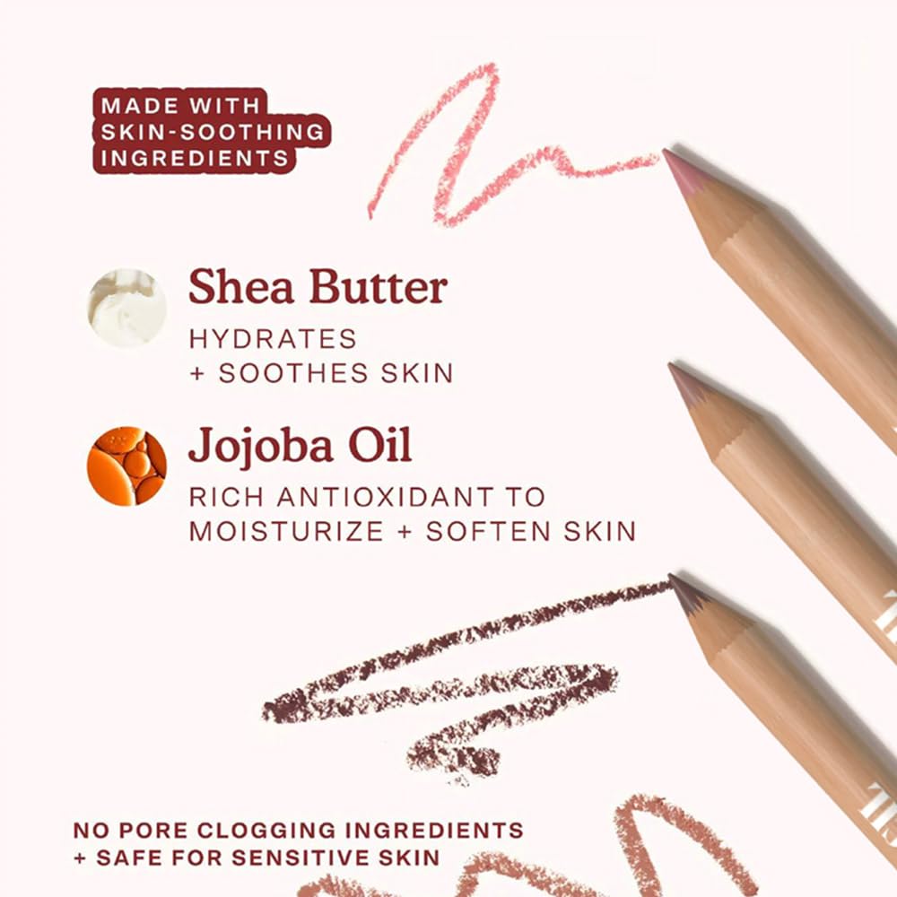Beauty Glazed nude-brown lip liner set durable leads designed for daily touch-ups.