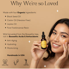 Beauty Glow oil close-up shows rich texture ideal for nightly hydration and gentle absorption.