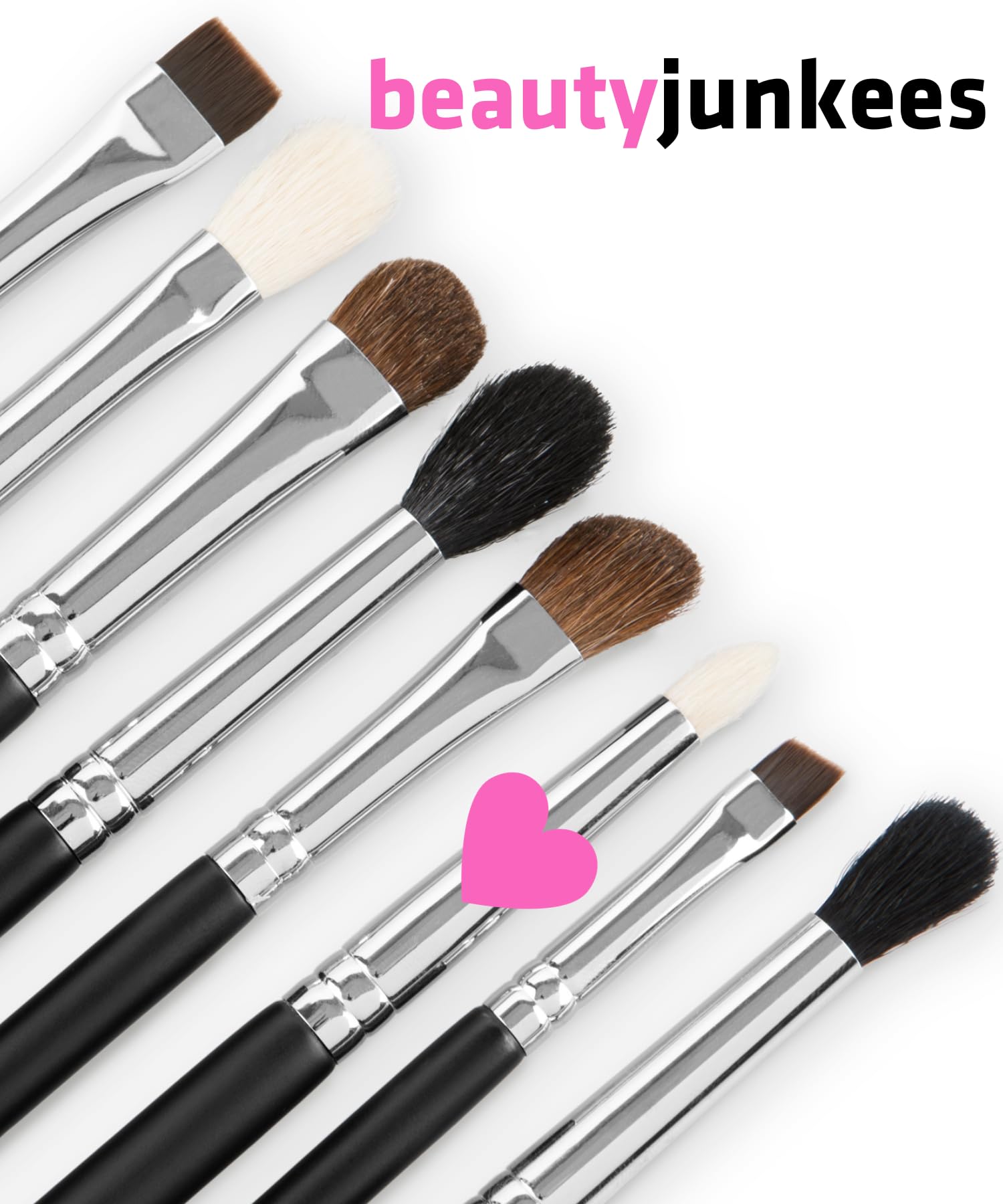 Beauty Junkees Pencil Brush copper ferrule ensures durable, secure bristle attachment.