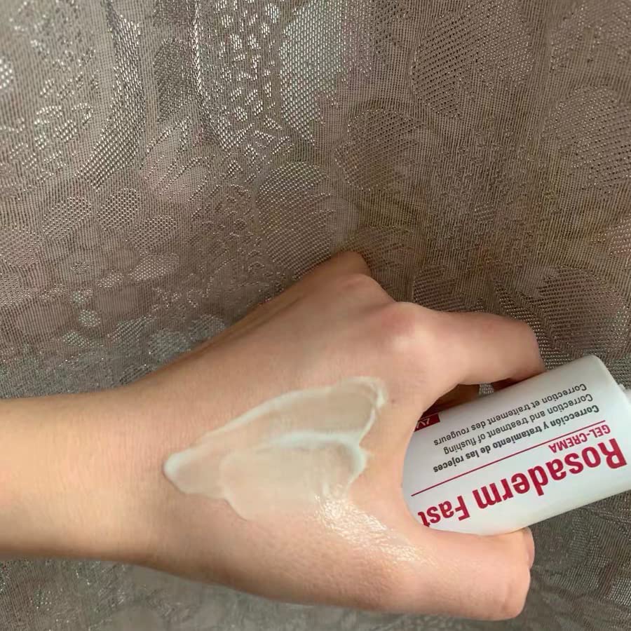 Beauty-Mall Rosaderm Fast Gel Cream in-hand with glossy finish suggesting pore-smoothing benefits.