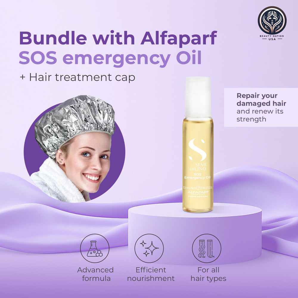 Application cap from Alfaparf SOS Reconstruction oil kit enabling even distribution.