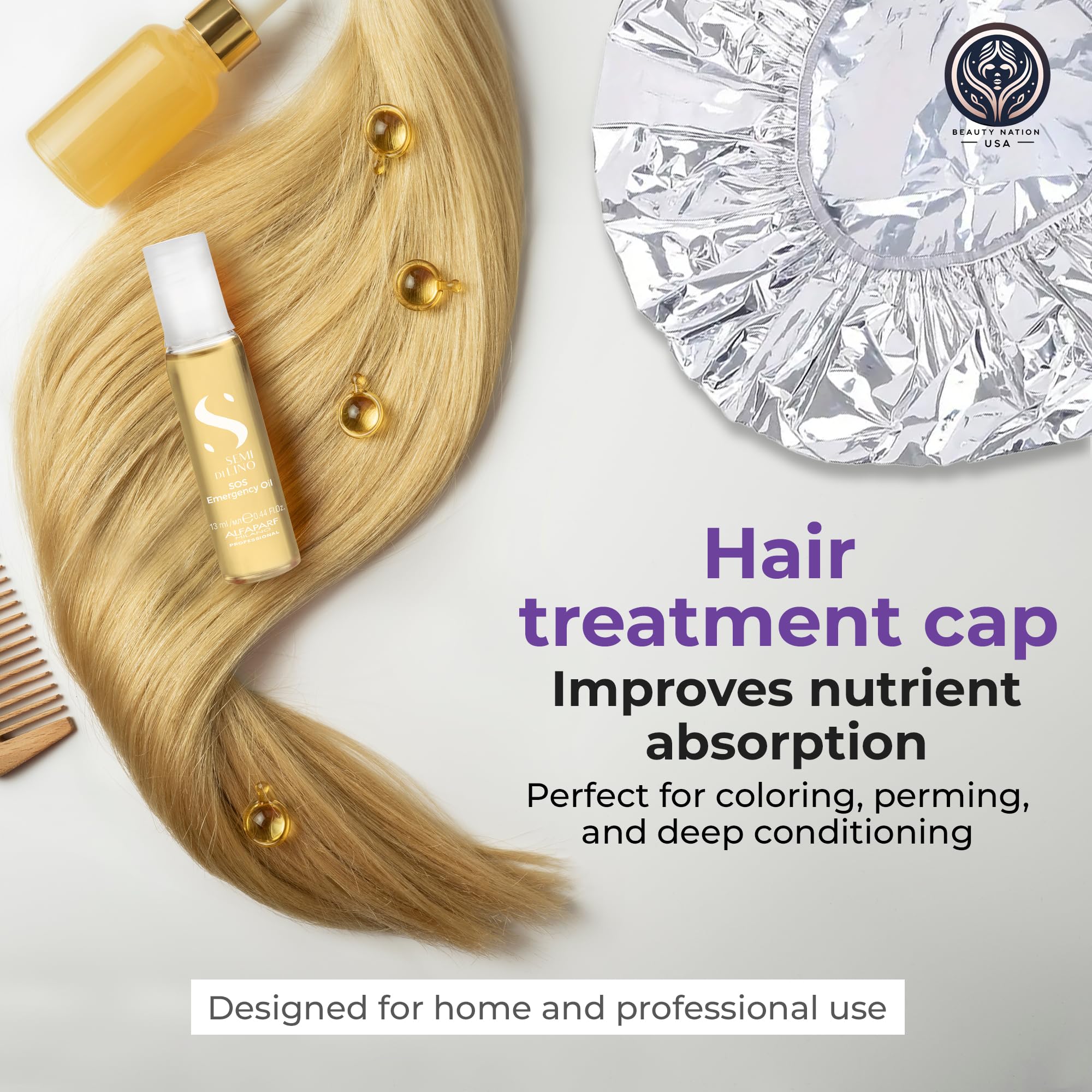 Before and after view of damaged hair treated with Alfaparf SOS Reconstruction oil.
