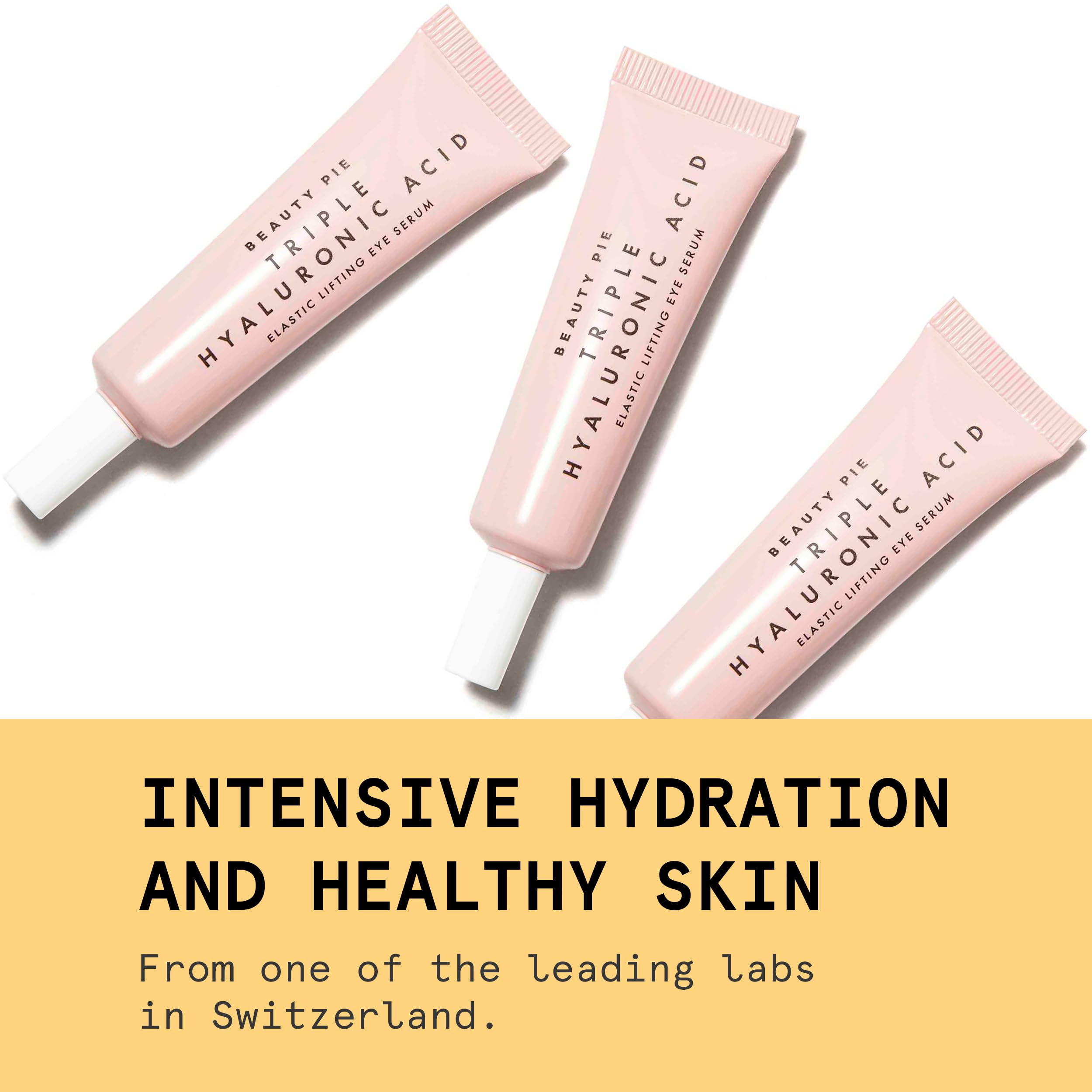 15ml Beauty Pie eye serum pump bottle on display
