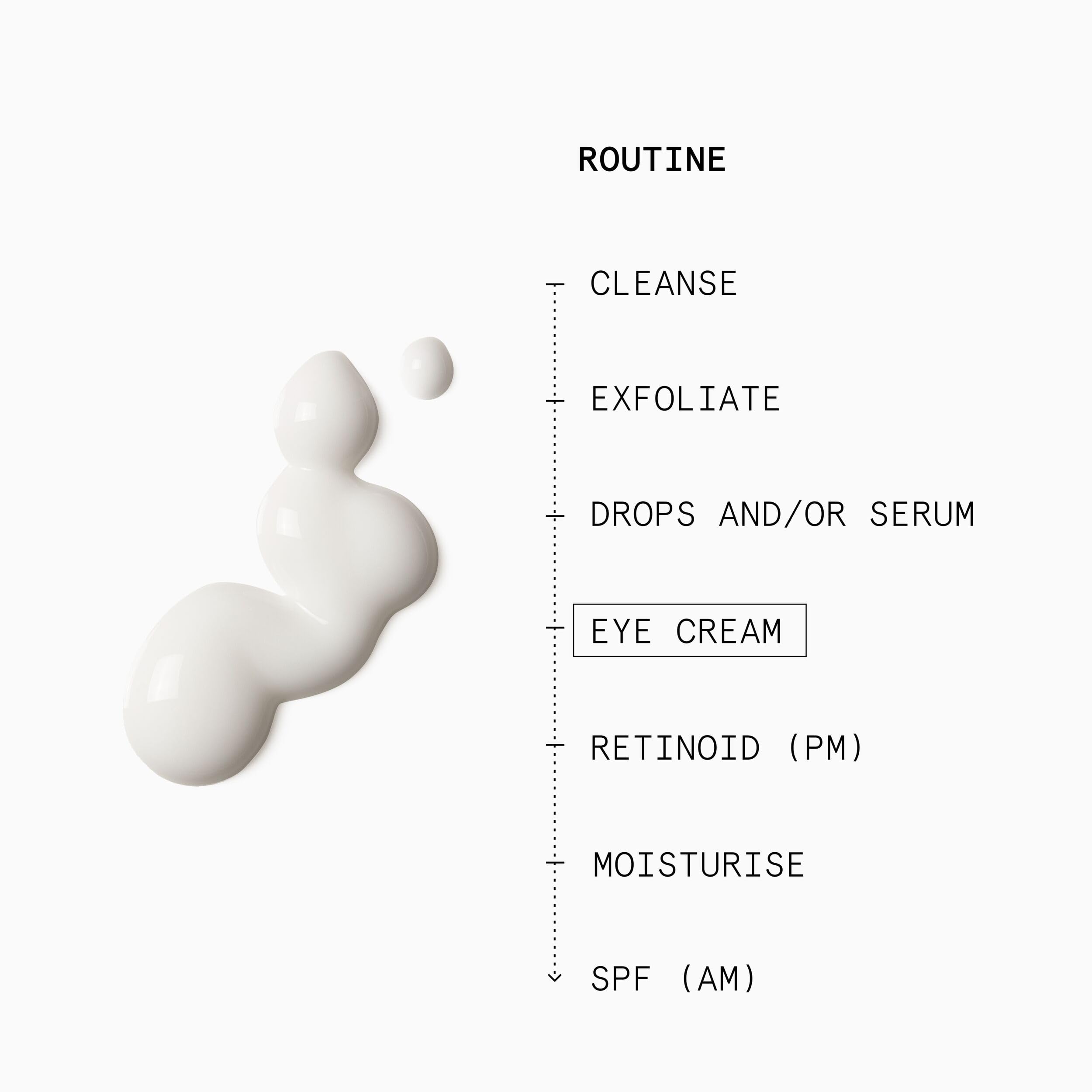Close-up of Beauty Pie eye serum absorbing into delicate under-eye skin