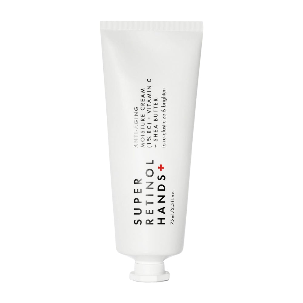 Beauty Pie Super Retinol Hand Cream bottle close-up showing deep hydration for dry hands