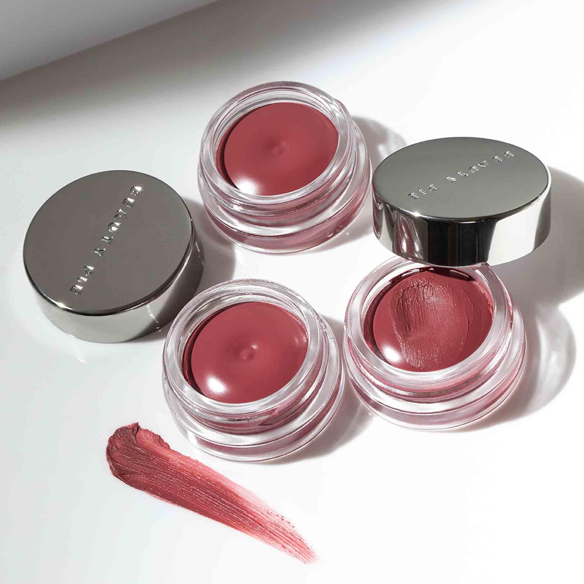 Beauty Pie Supercheek Cream Blush Sexy Berry bottle label highlights Italian lab origin.