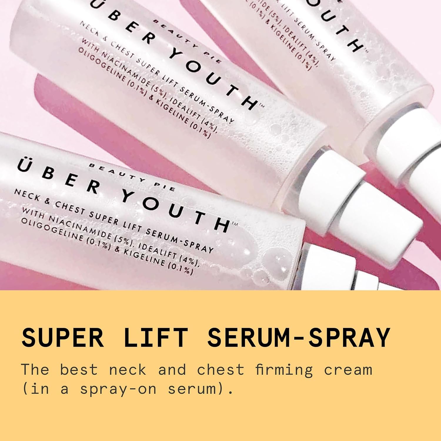 Beauty Pie Ueber Youth easy morning or evening spray for sun-damaged neck-chest.
