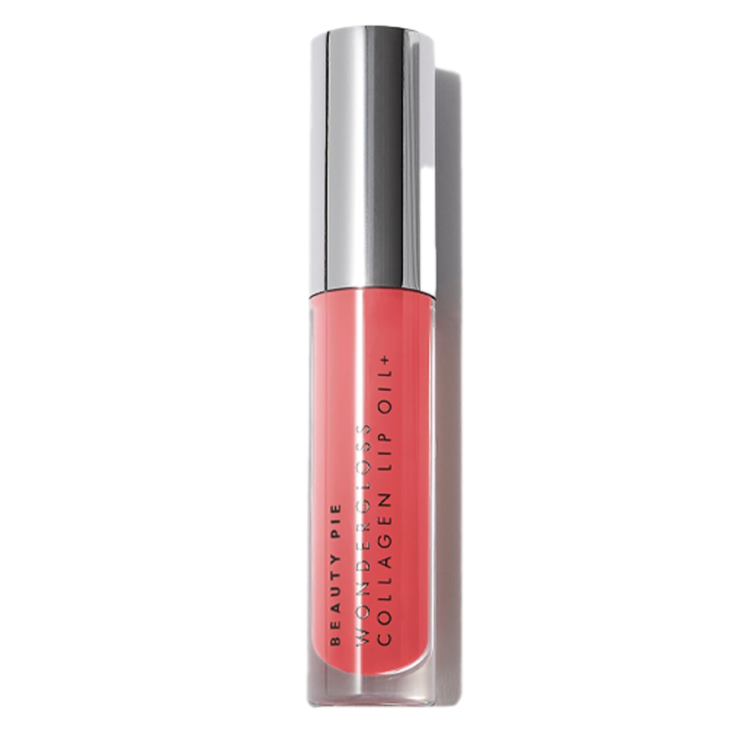 Beauty Pie Wondergloss lip oil packaging showcases luxury hydration.