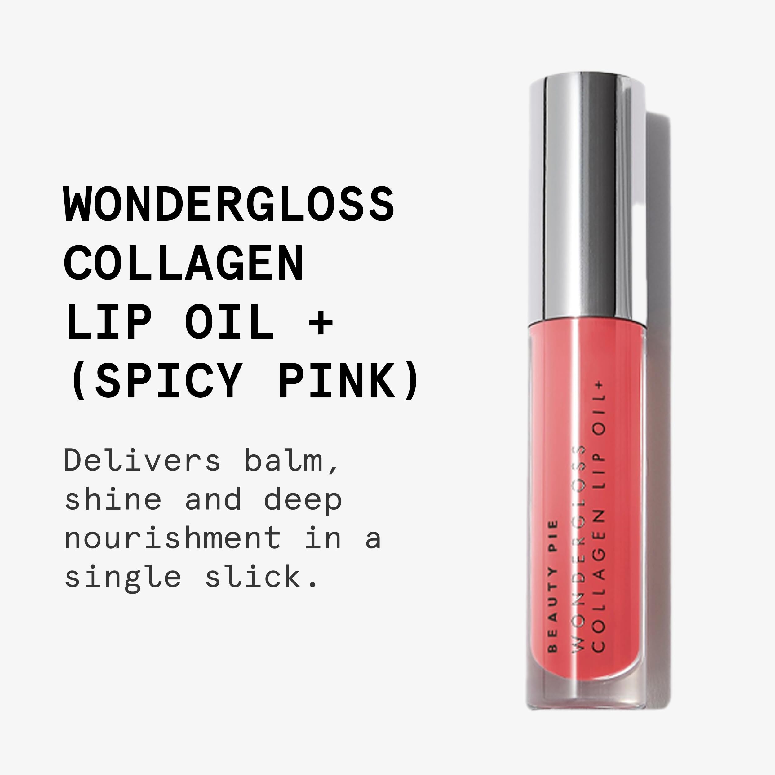 Wondergloss lip oil pink swirl texture delivers sheer color.