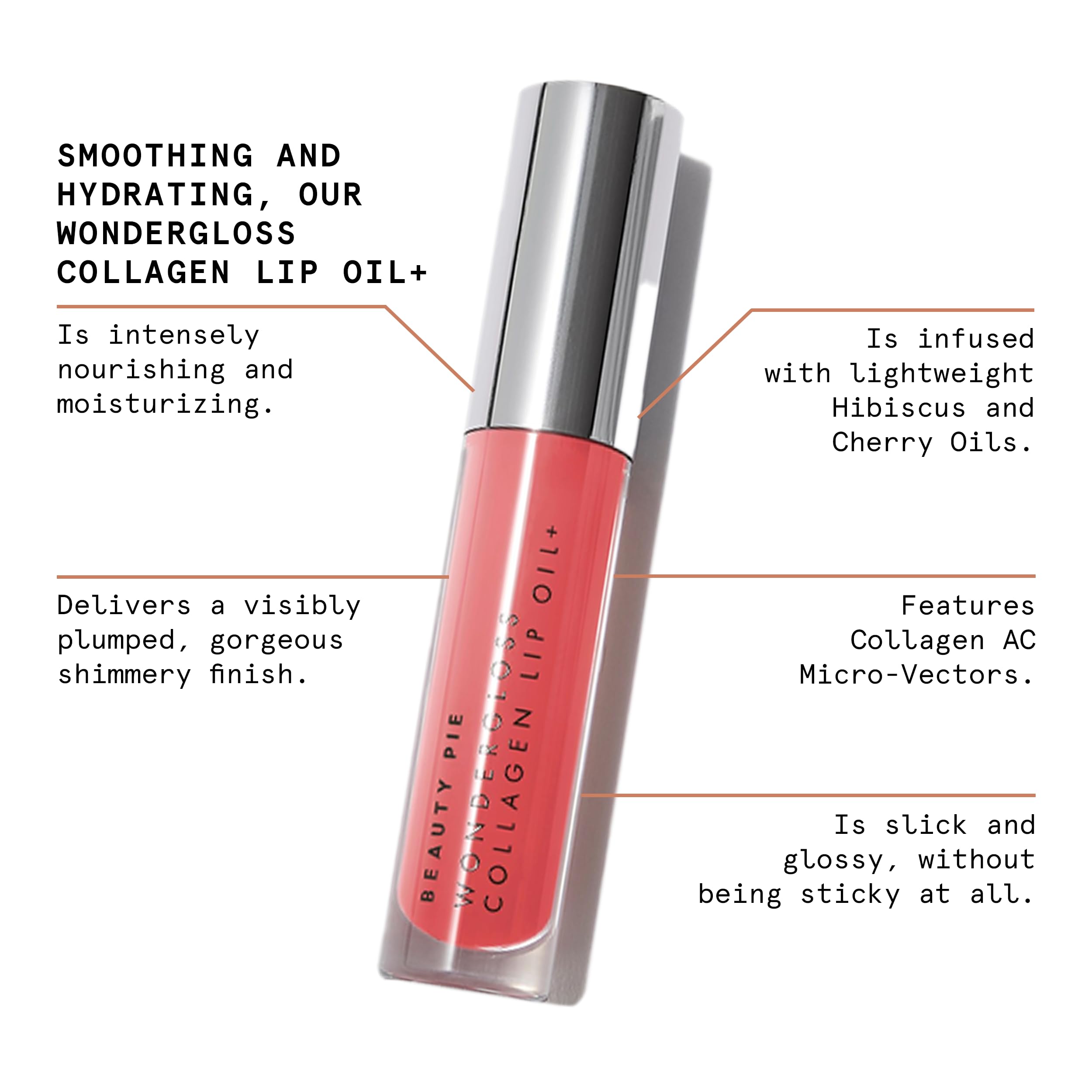 Aroma of vanilla-cherry notes the Wondergloss lip oil.