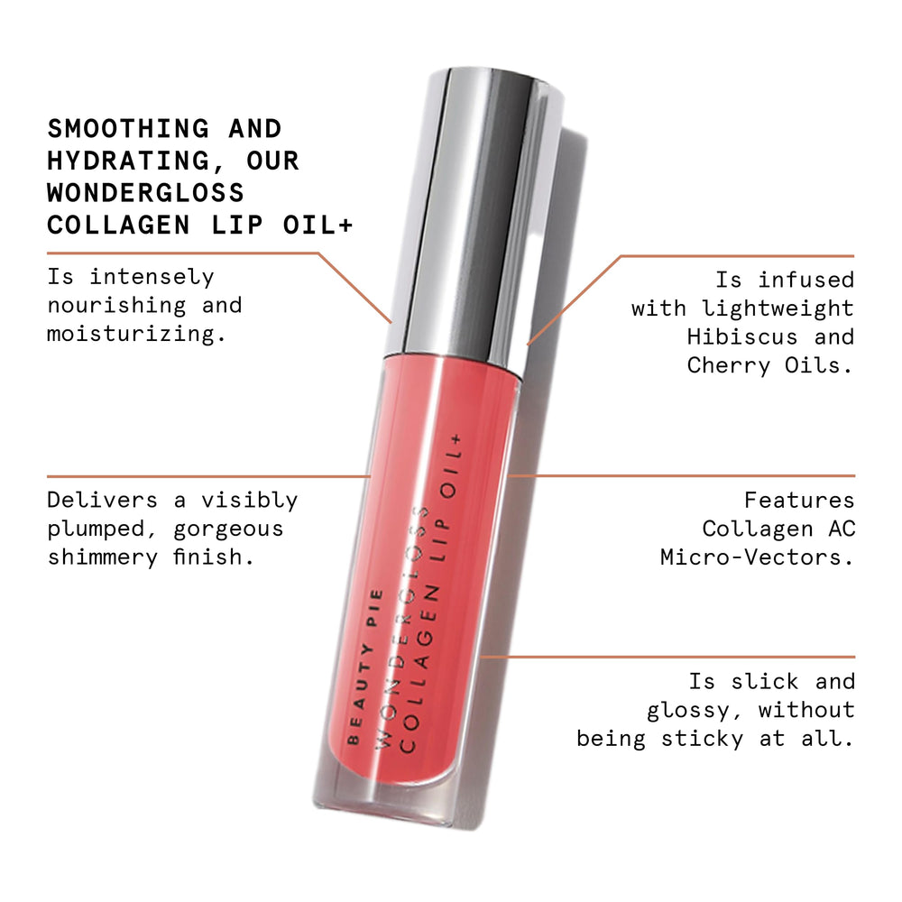 Aroma of vanilla-cherry notes the Wondergloss lip oil.
