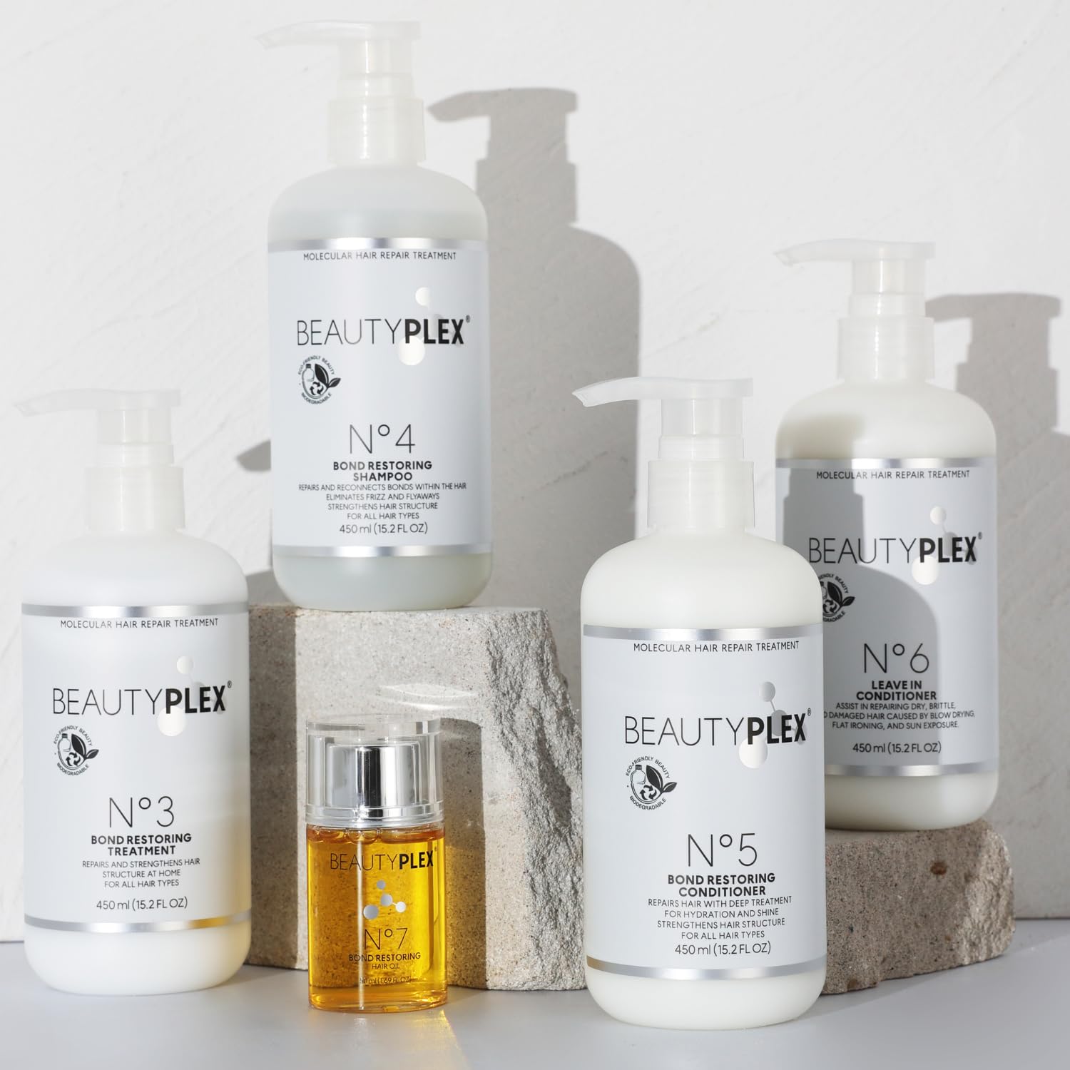 Beauty Plex No. 4 450 ml bottle with pump for easy dispensing