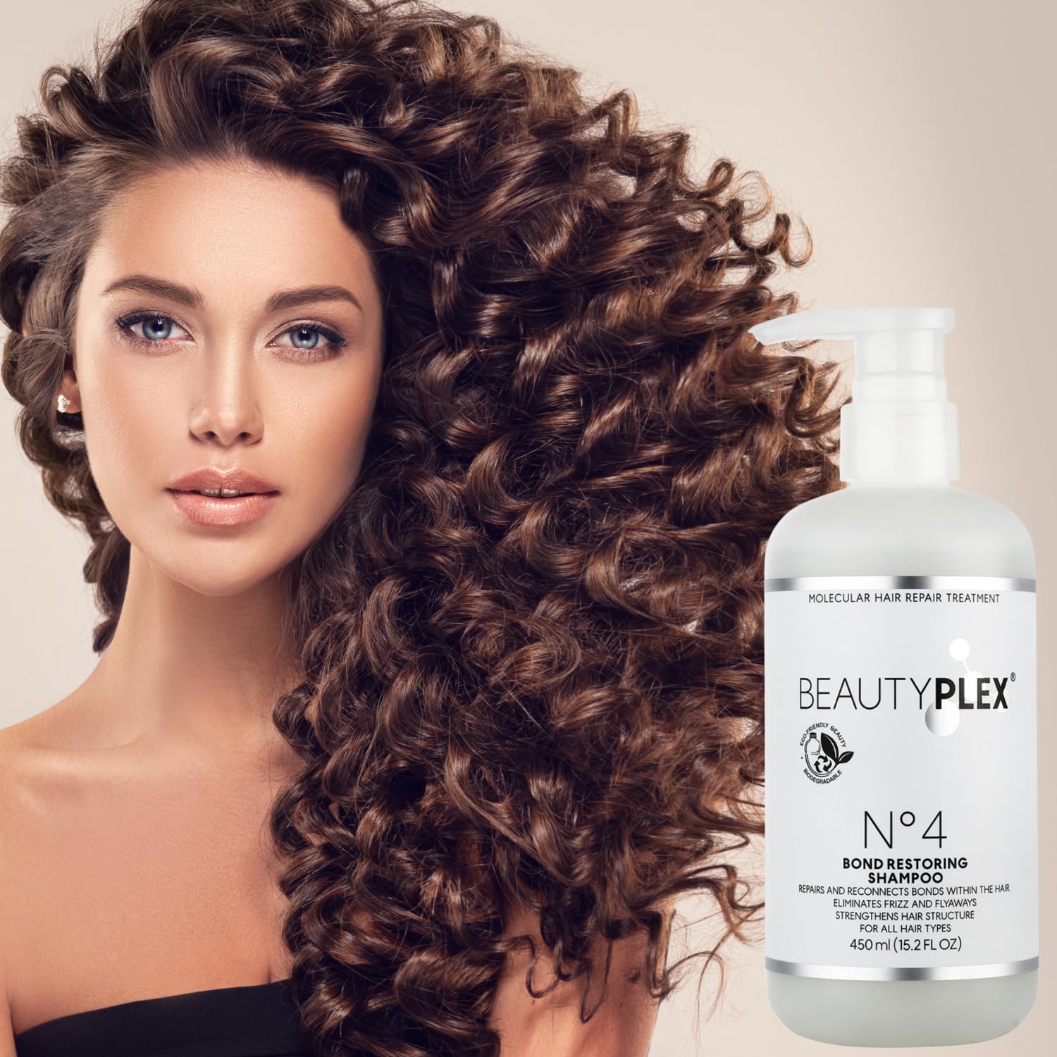 Beauty Plex No. 4 bottle in shower with rich lather for deep conditioning