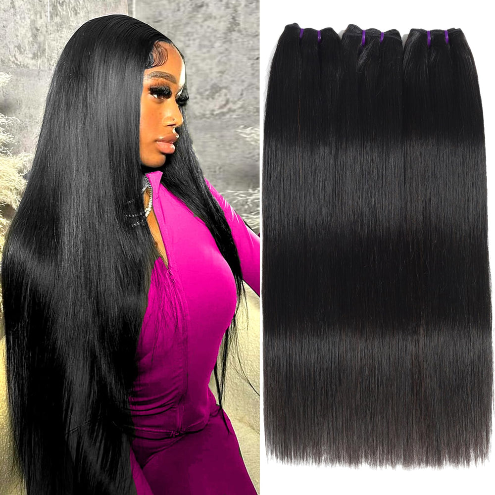 Beauty Queen Brazilian straight bundles 20inch showing natural texture for seamless blend