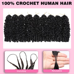 Beauty Queen Burmese Curly Crochet Hair 20in close-up curls show natural bounce and texture.