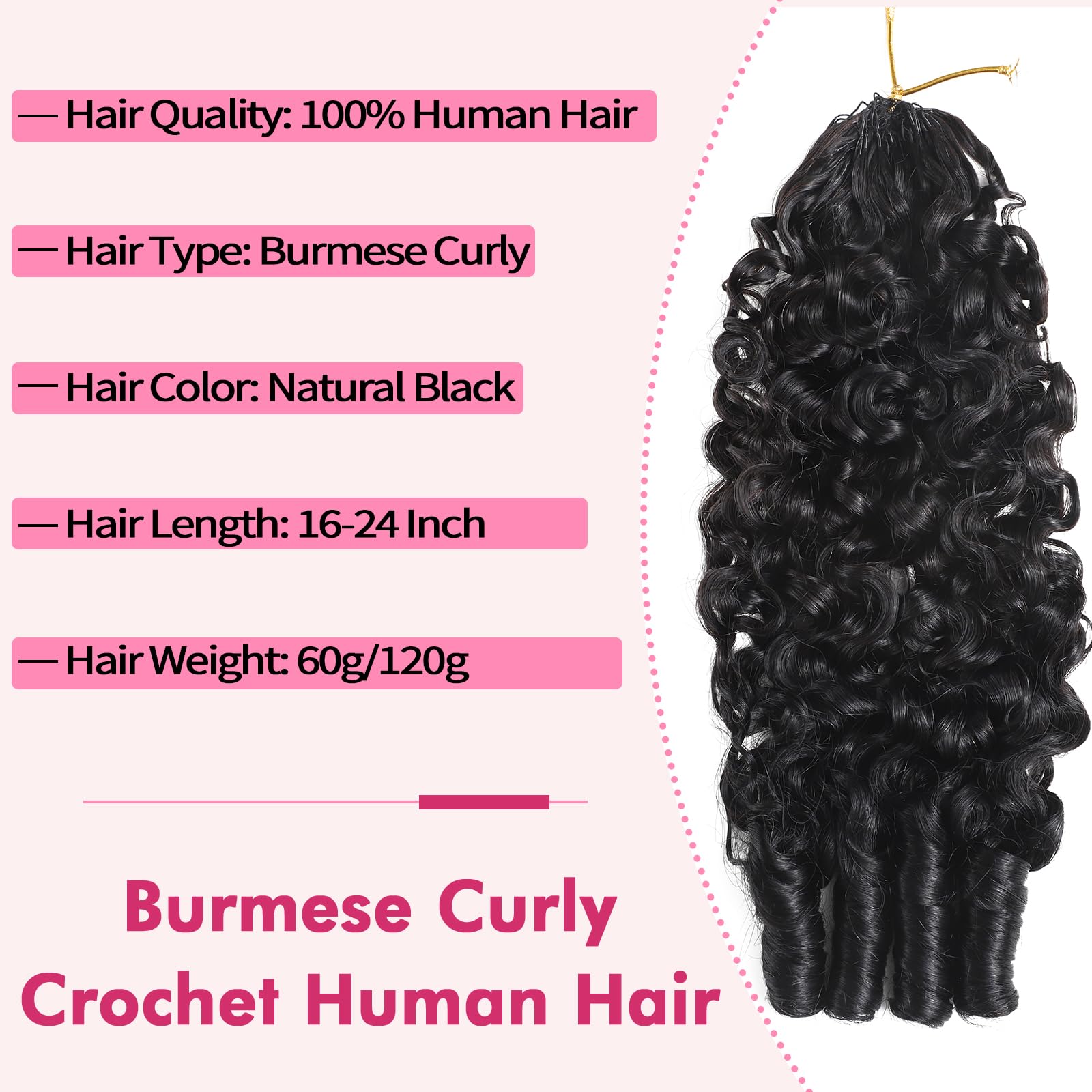 Beauty Queen Burmese curly crochet full-head guidance helps choose 240-300g for complete coverage.