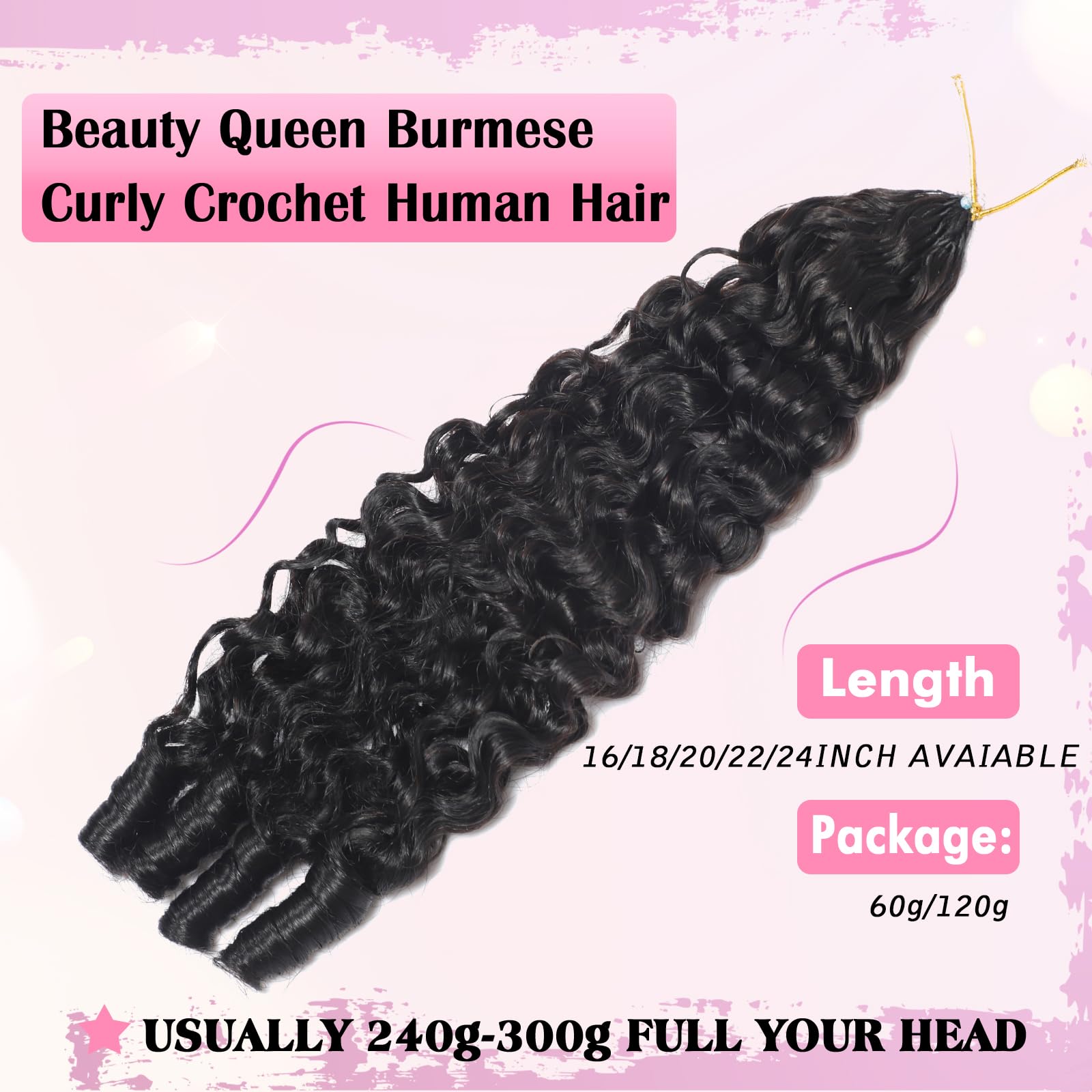 Beauty Queen durable Remy crochet hair for long-lasting use