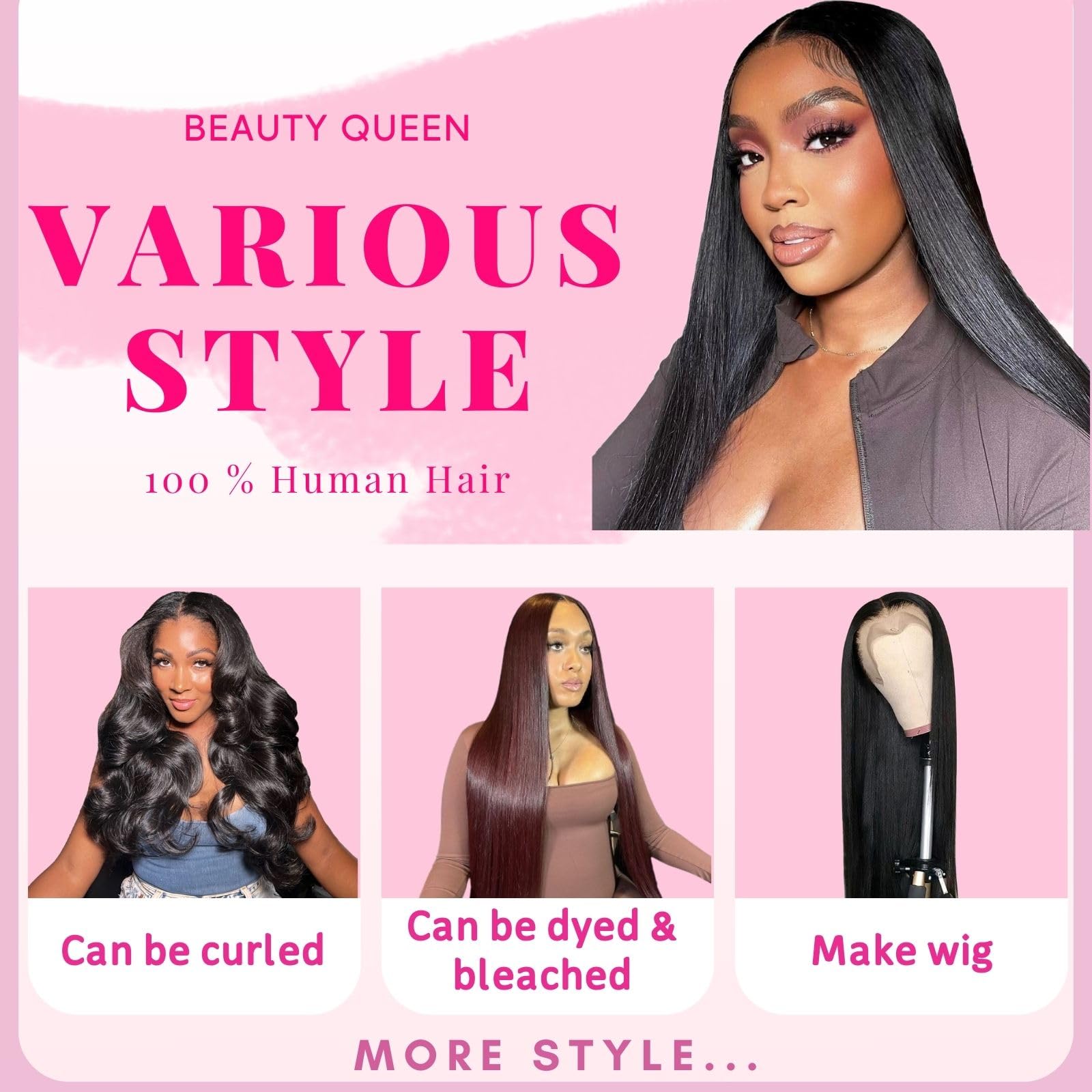 Beauty Queen weft detail highlighting durability and reduced shedding