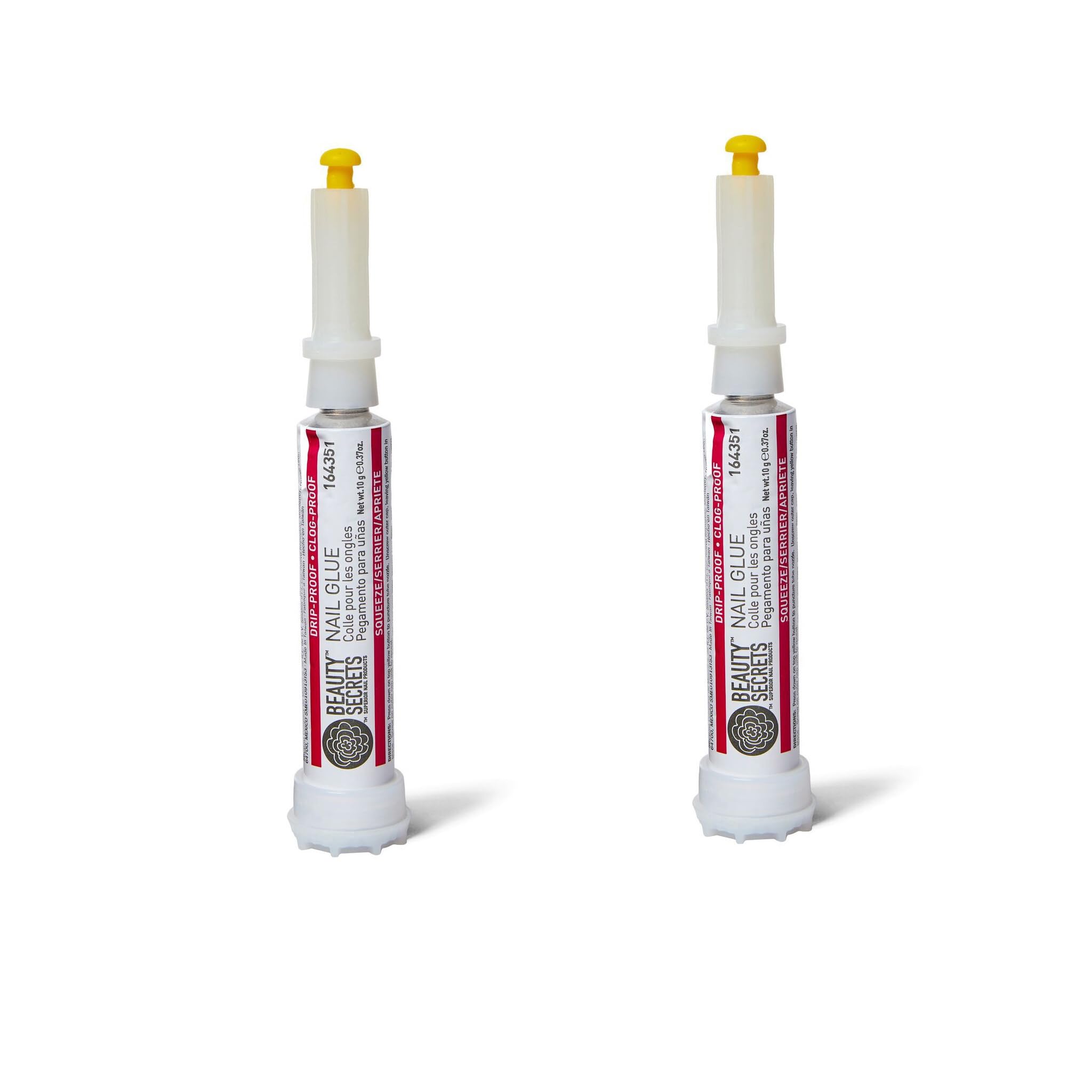 Beauty Secrets drip-clog-proof nail glue bottle delivers fast, lasting adhesion.