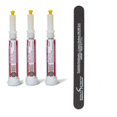 Beauty Secrets drip-clog-proof nail glue 3-pack for precise, mess-free bonding.
