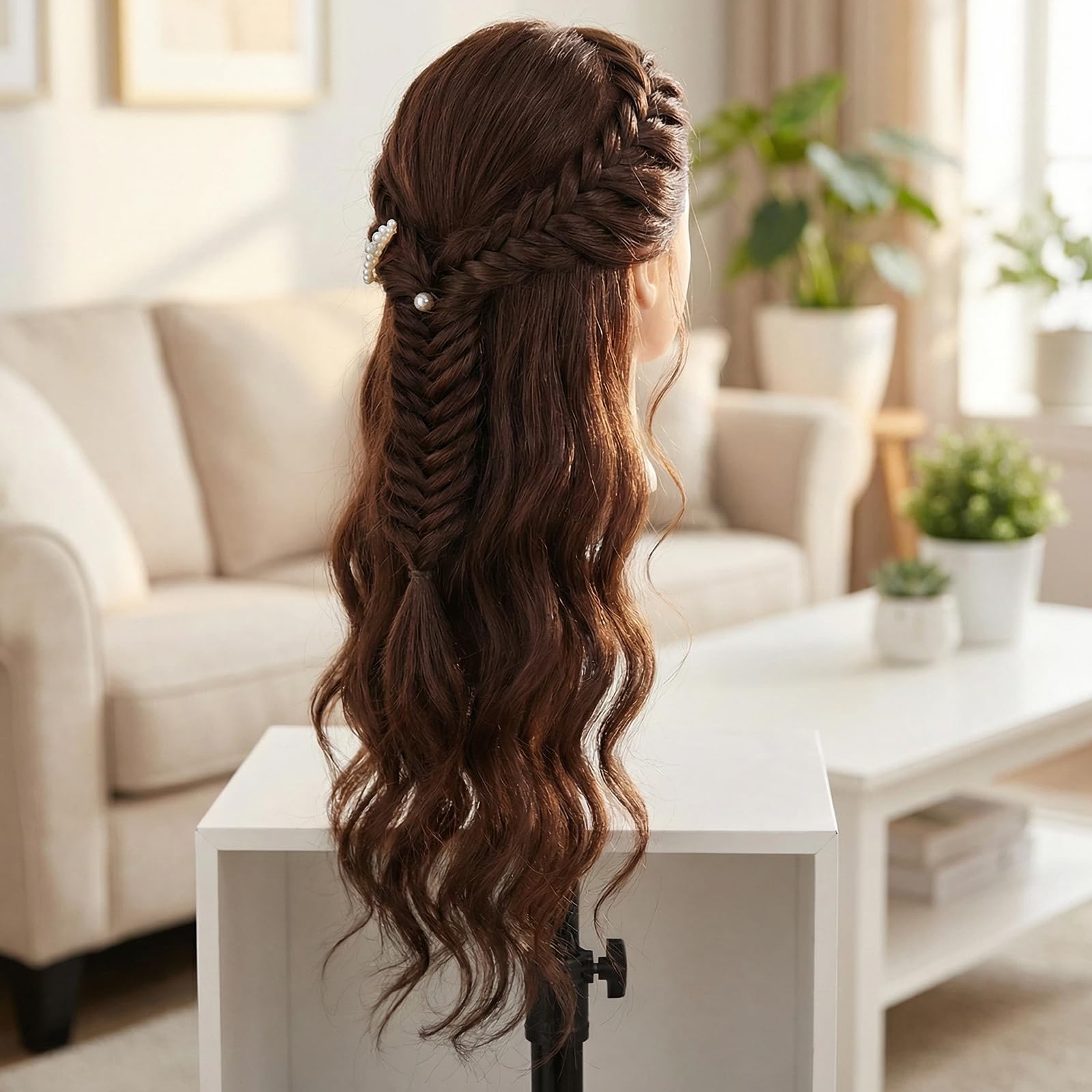 Beauty Star braiding practice head supports at-home styling learning.
