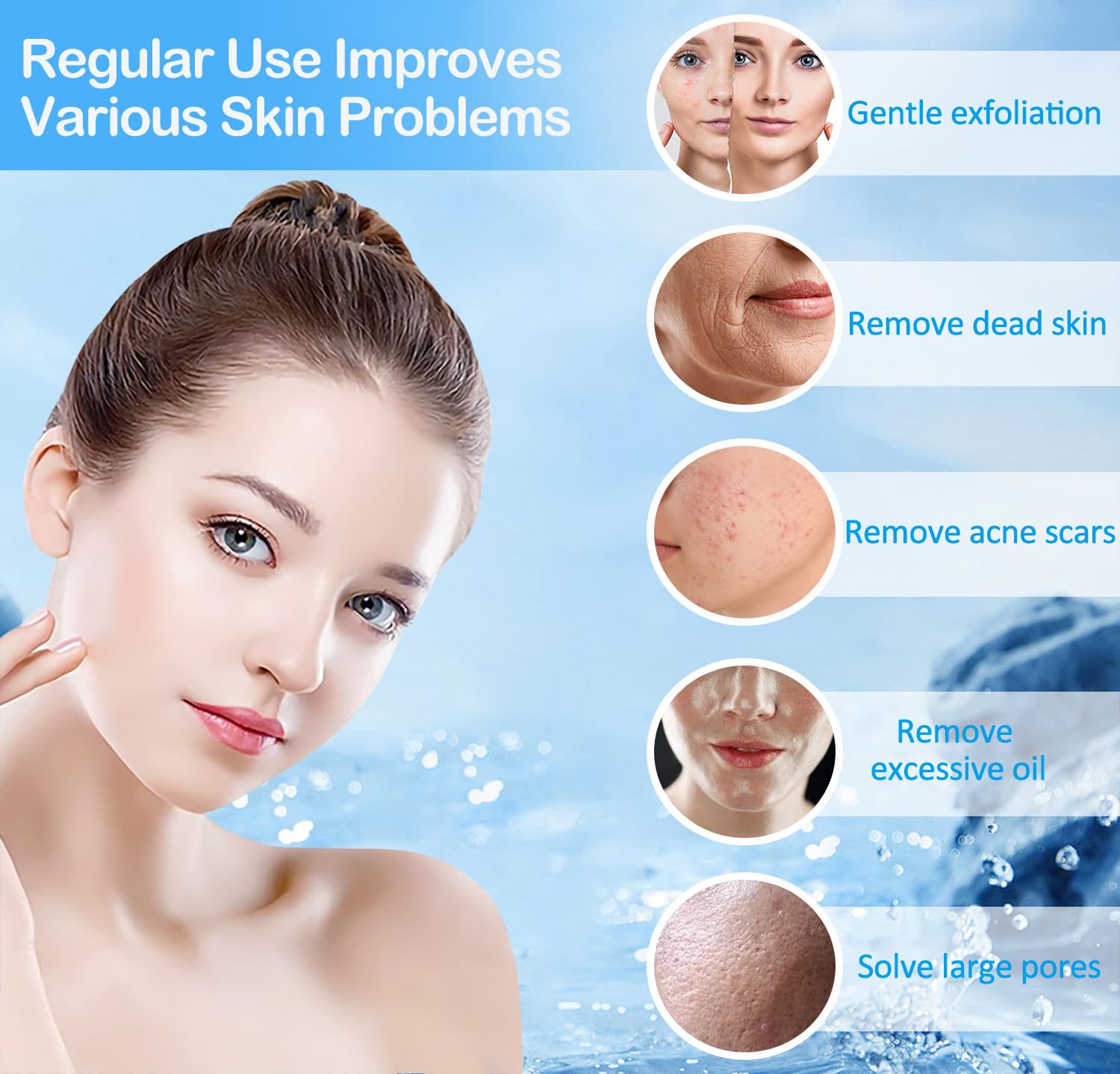 Beauty Star eye-area tip provides gentle care around the delicate eye region.