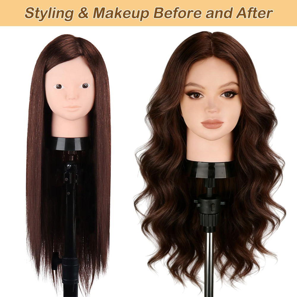 Beauty Star head length 23.5 inch enables long braids.