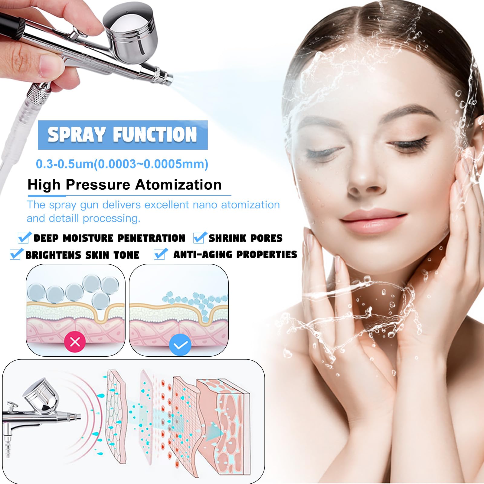 Close-up of Beauty Star machine showing diamond tips for exfoliation