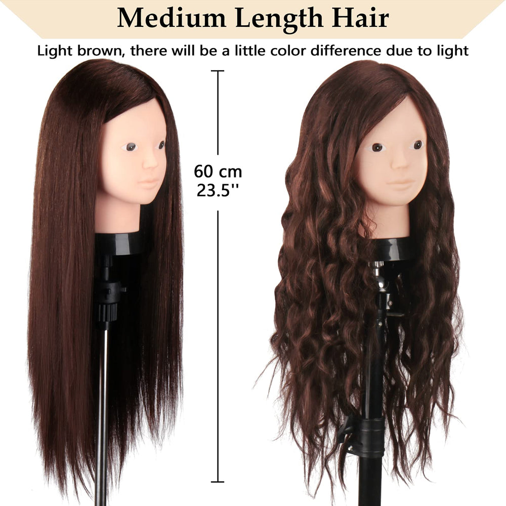 Beauty Star practice head for hair styling with real-feel hair.
