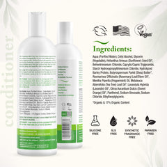 Beauty Without Cruelty conditioner label close-up highlighting SLS-free vegan formula