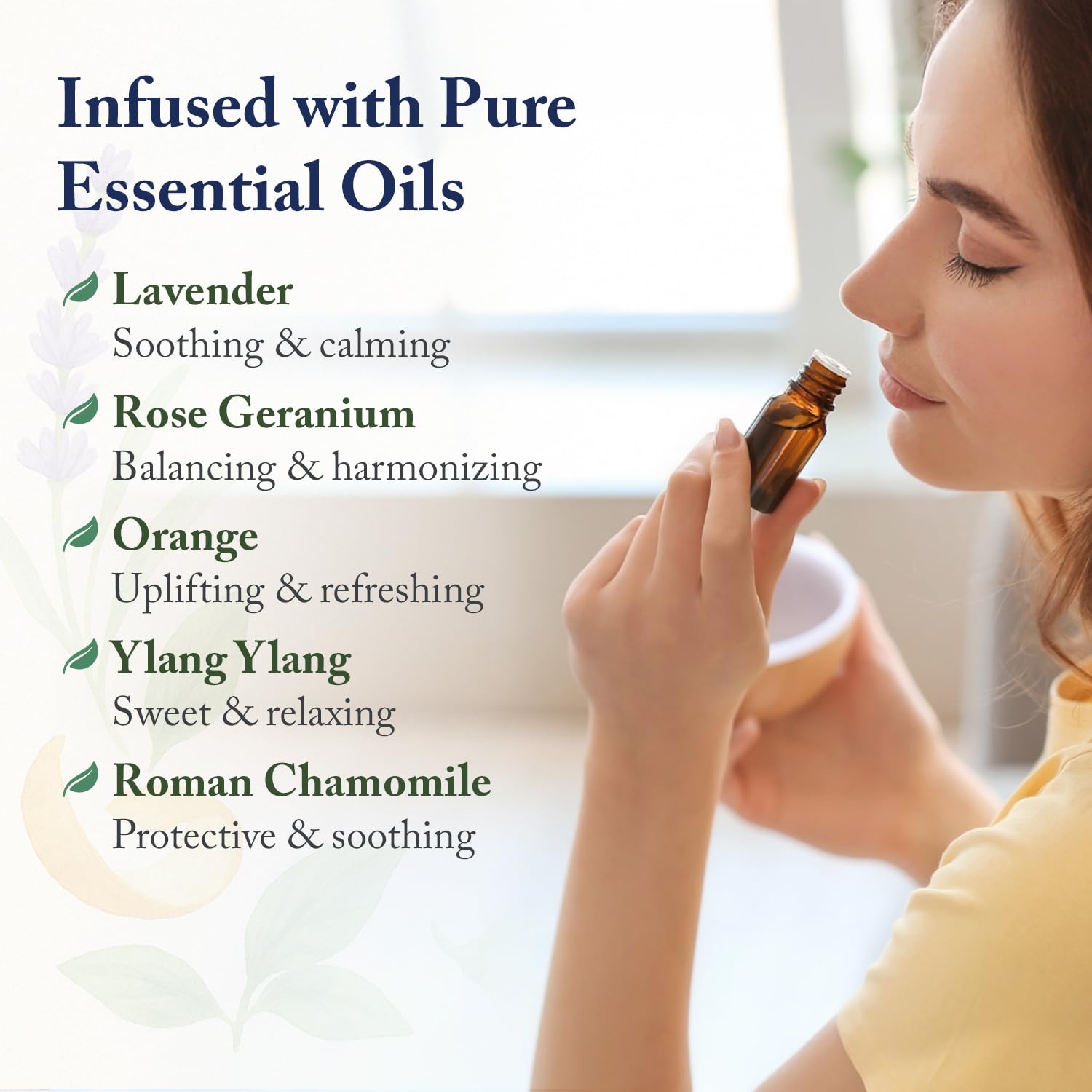 Ingredient panel highlights organic aloe vera, sunflower oil, and chamomile for gentle nourishment