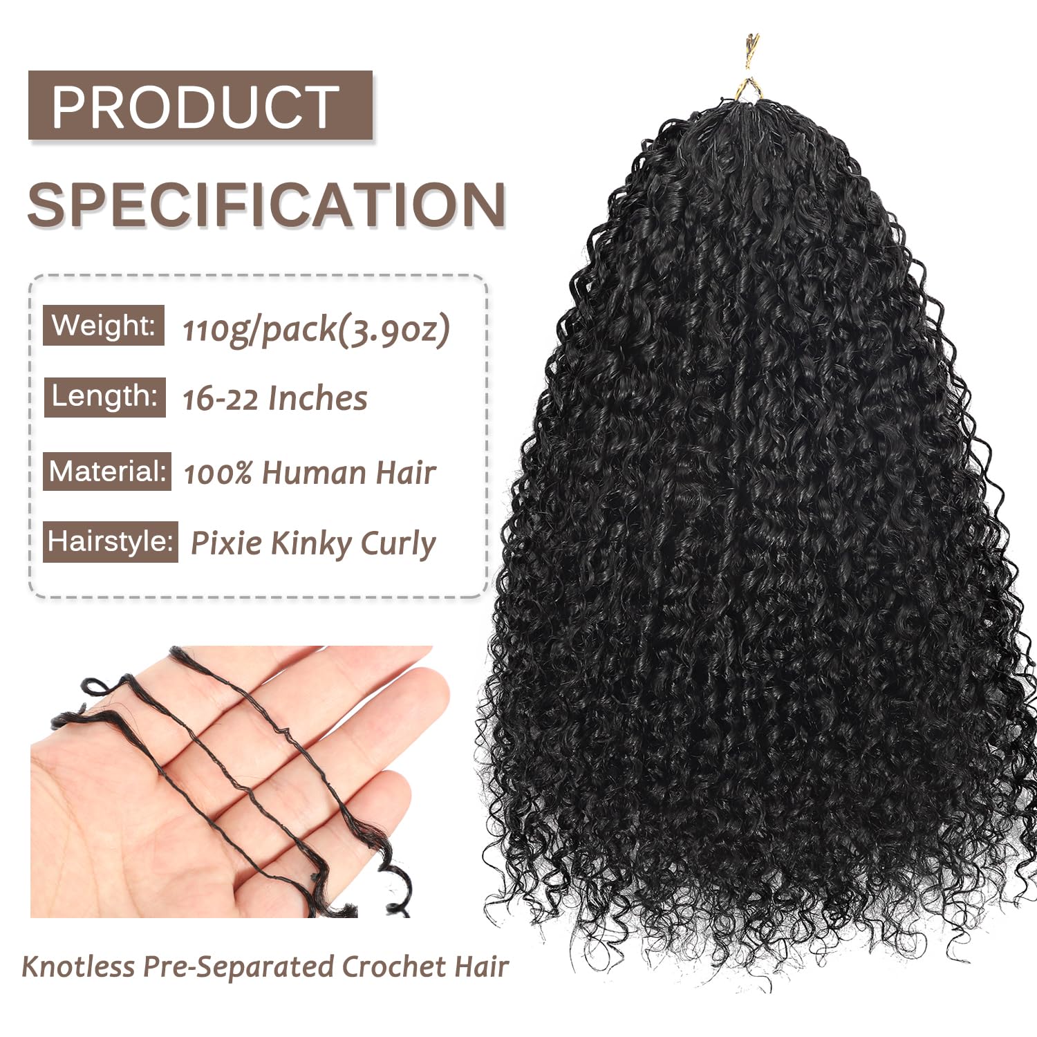 Beauty Youth knotless crochet hair 16 inch for natural scalp blend