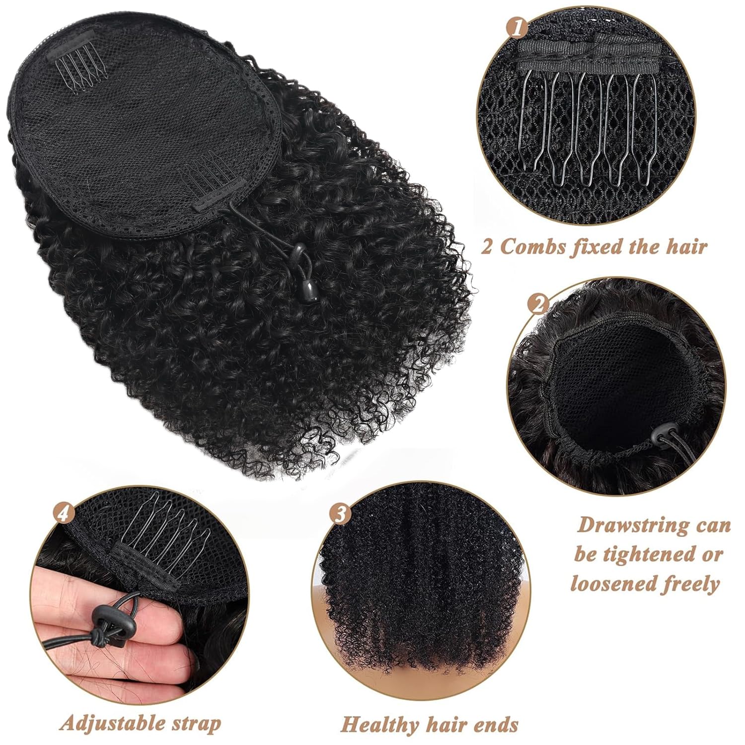 Beauty Youth ponytail 150% density displays full-bodied texture.