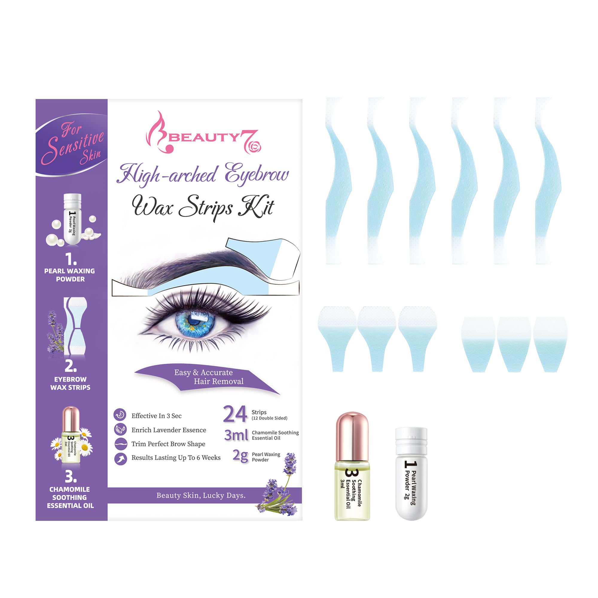 Beauty7 essential oil 3ml included to enhance waxing comfort