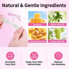 Beauty7 Lip Wax Strips removal action on lips reveals smooth skin.
