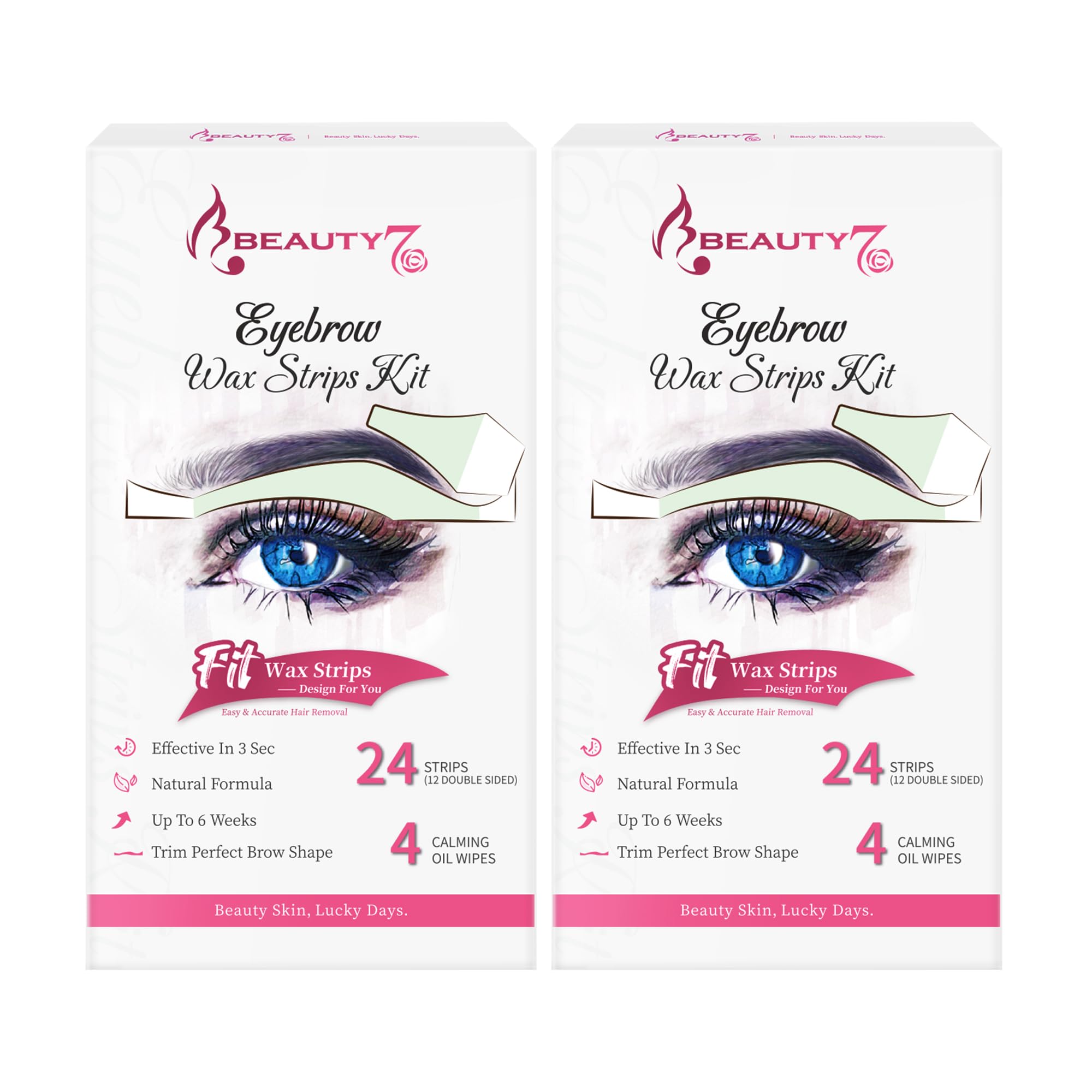 Beauty7 Wax Strips Kit eyebrow strips for sensitive skin provide precise shaping with gentle removal