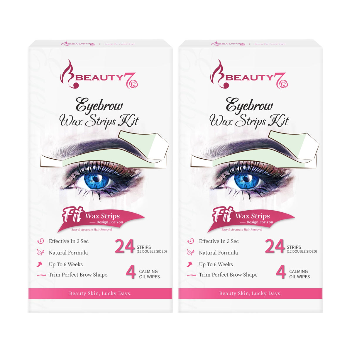 Beauty7 Wax Strips Kit eyebrow strips for sensitive skin provide precise shaping with gentle removal