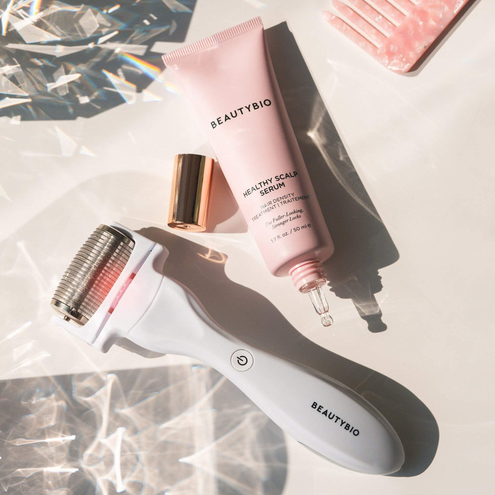 BeautyBio scalp care scene showing a routine that refreshes the scalp.